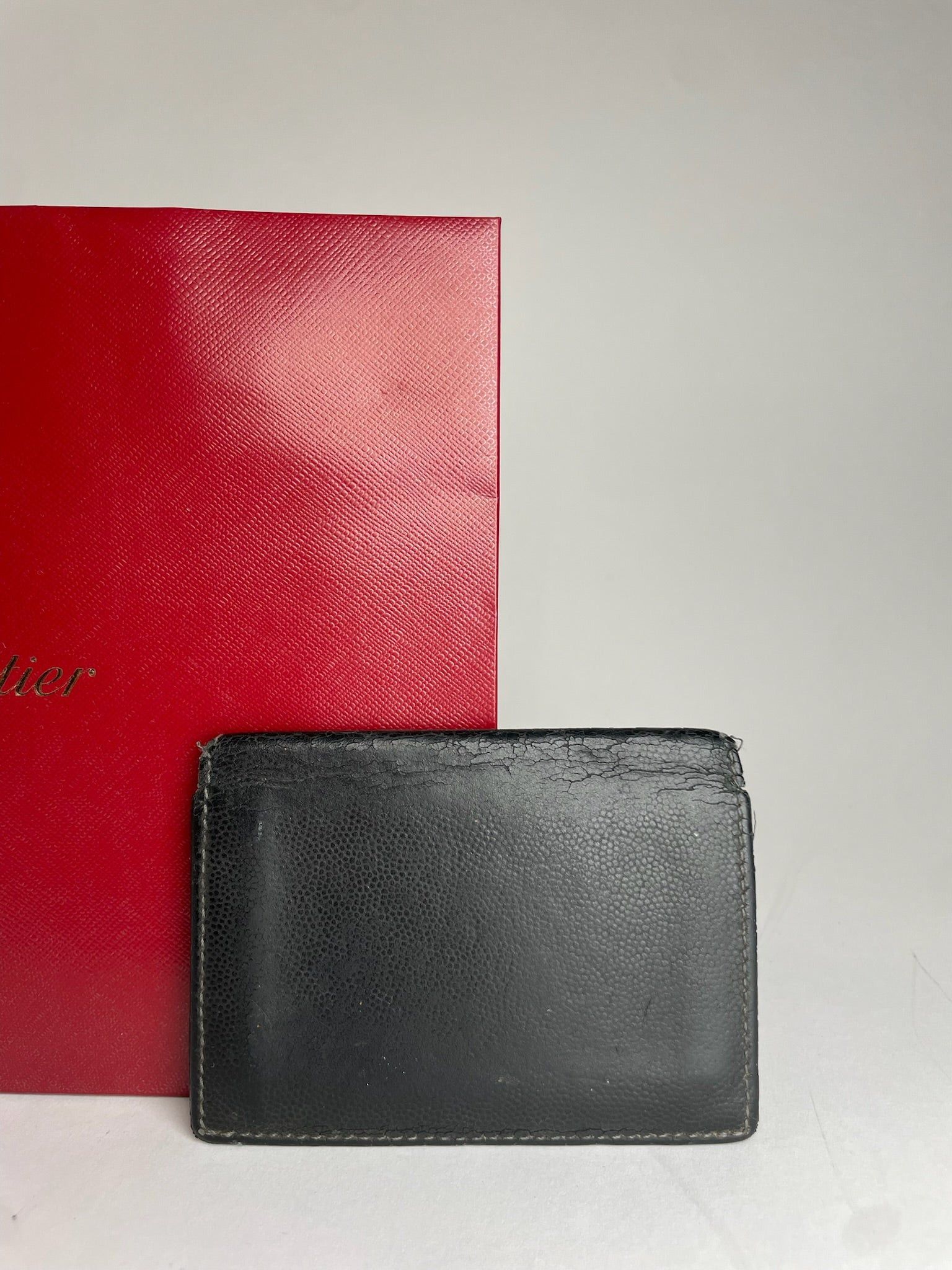 Cartier Vintage Leather Card Holder Black Size ONE SIZE - 2 Thumbnail
