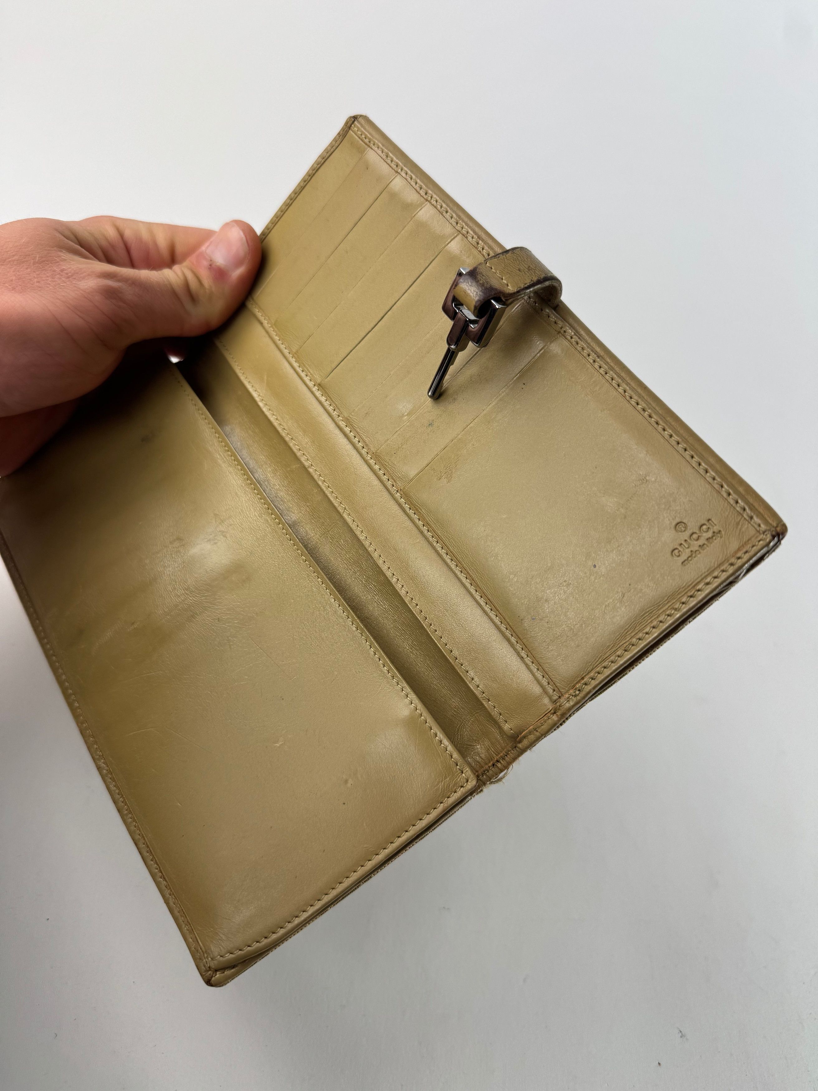 Gucci Vintage Jackie Monogram Wallet Brown Gold Size ONE SIZE - 5 Thumbnail