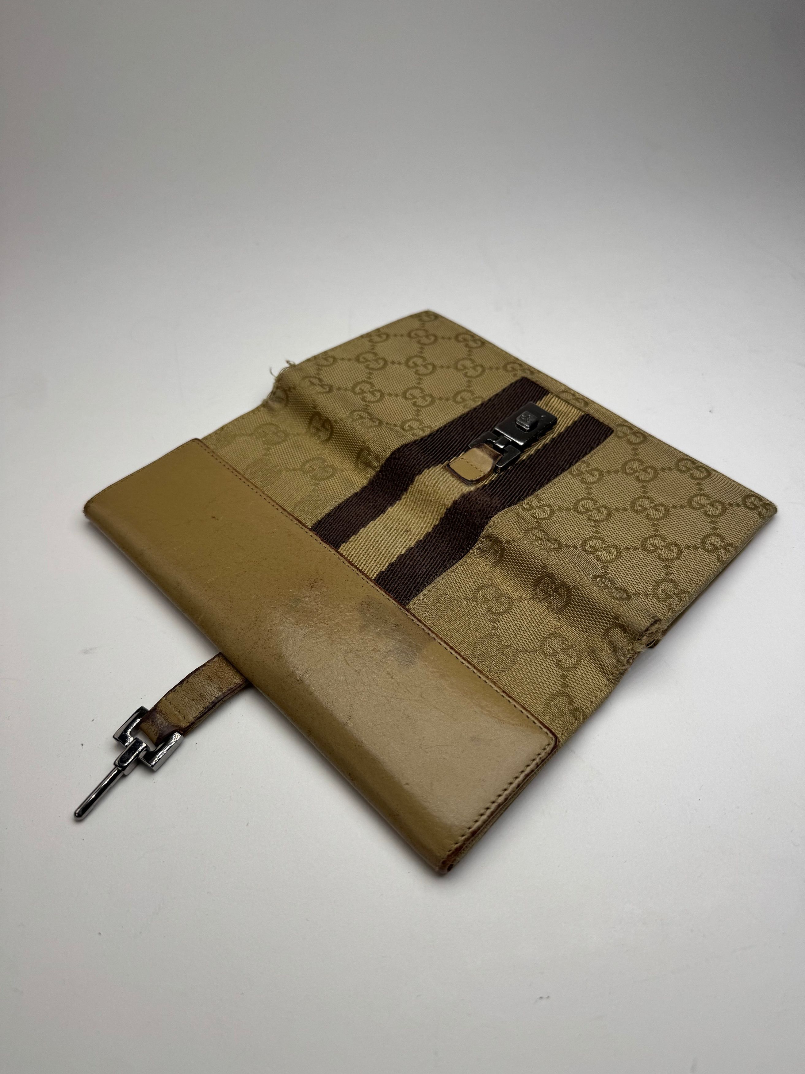 Gucci Vintage Jackie Monogram Wallet Brown Gold Size ONE SIZE - 9 Thumbnail