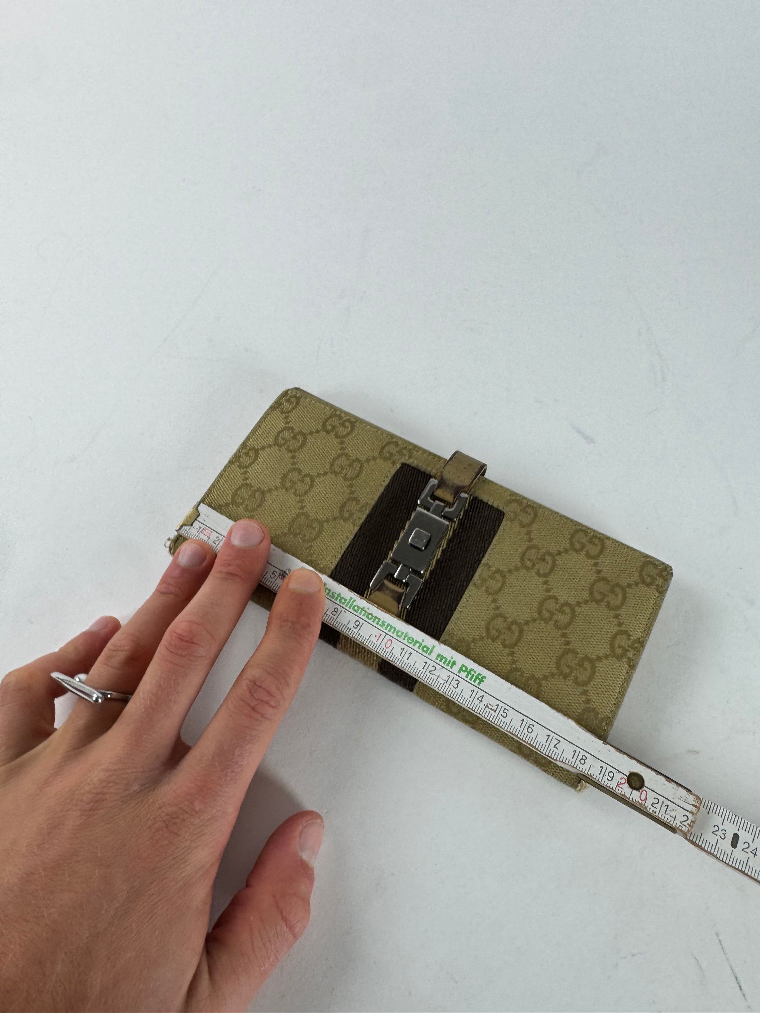 Gucci Vintage Jackie Monogram Wallet Brown Gold Size ONE SIZE - 3 Thumbnail