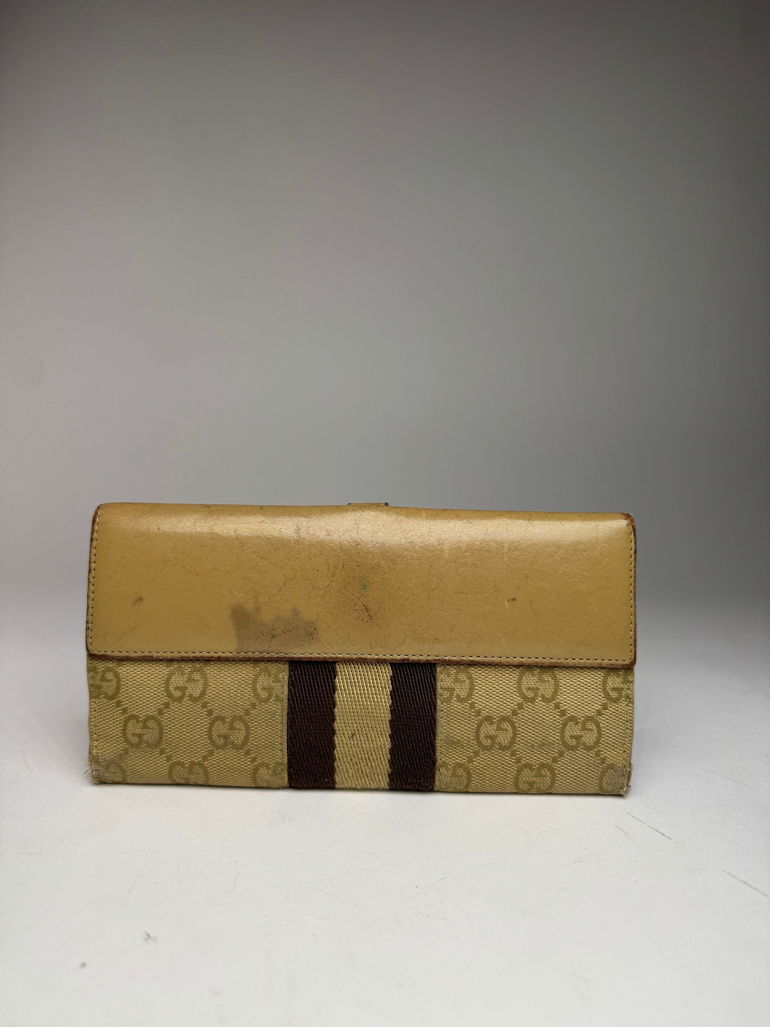 Gucci Vintage Jackie Monogram Wallet Brown Gold Size ONE SIZE - 2 Thumbnail