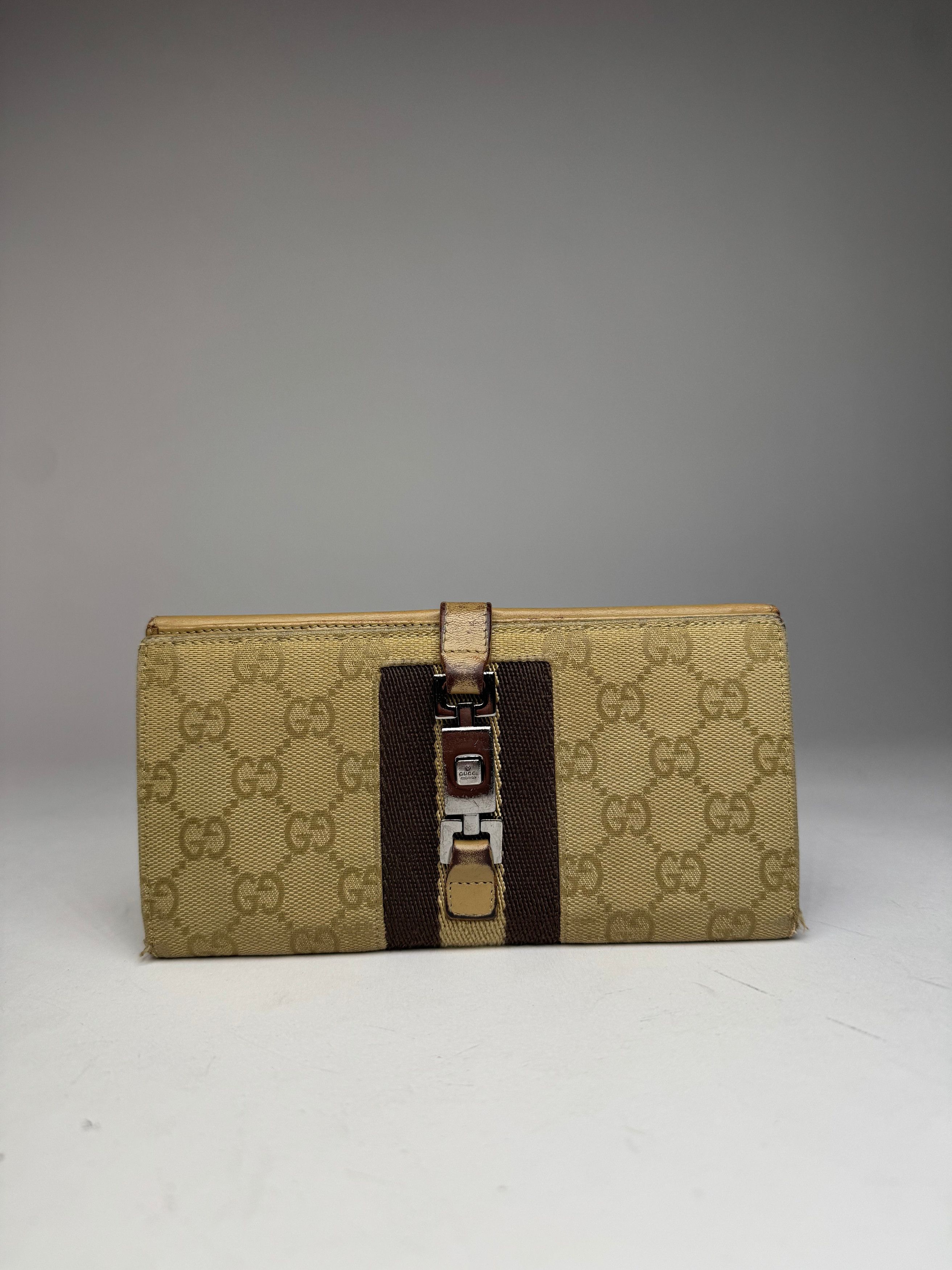 Gucci Vintage Jackie Monogram Wallet Brown Gold Size ONE SIZE - 10 Thumbnail