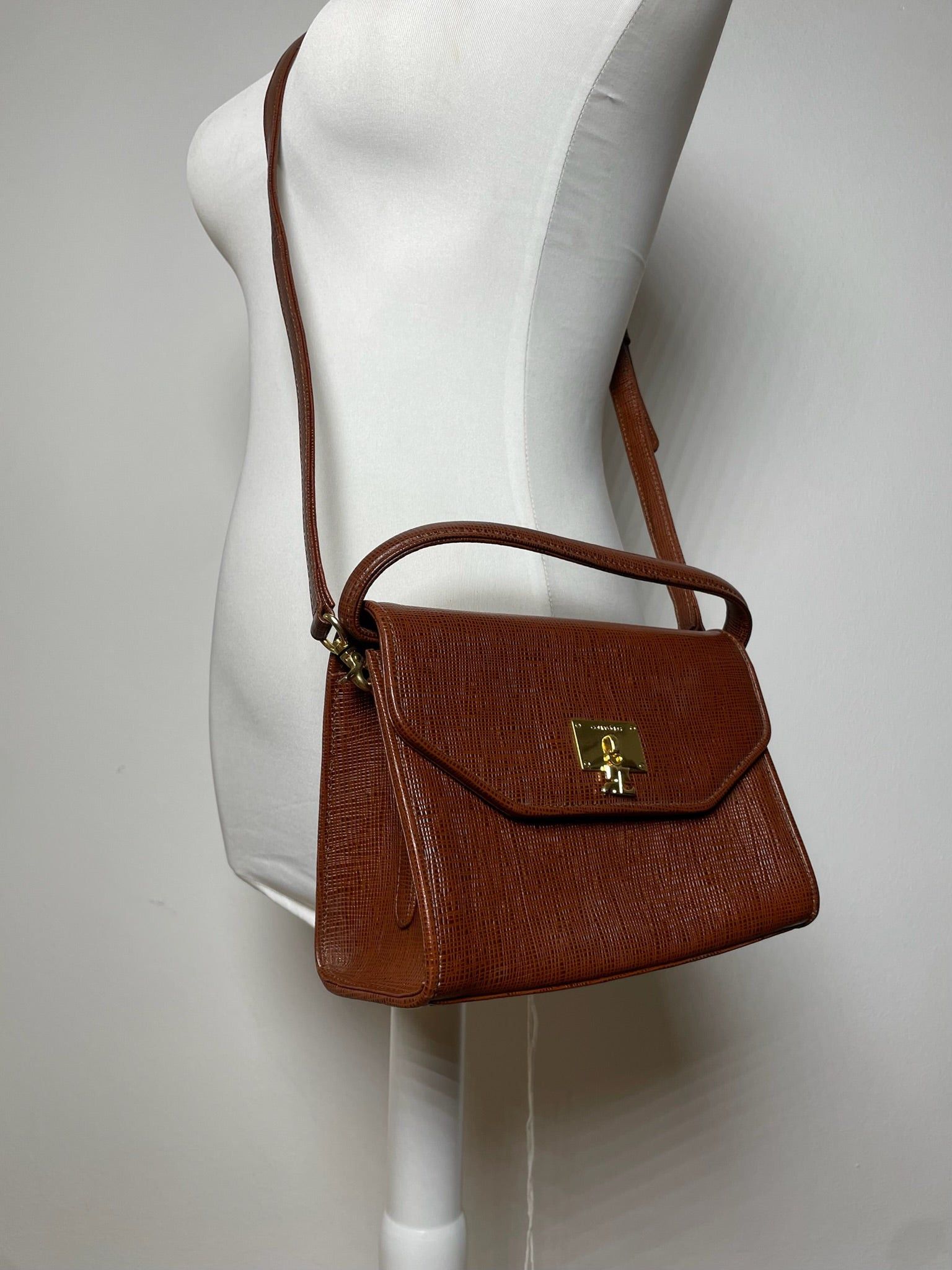 Courreges Vintage 2Way Leather Handbag Brown Size ONE SIZE - 5 Thumbnail