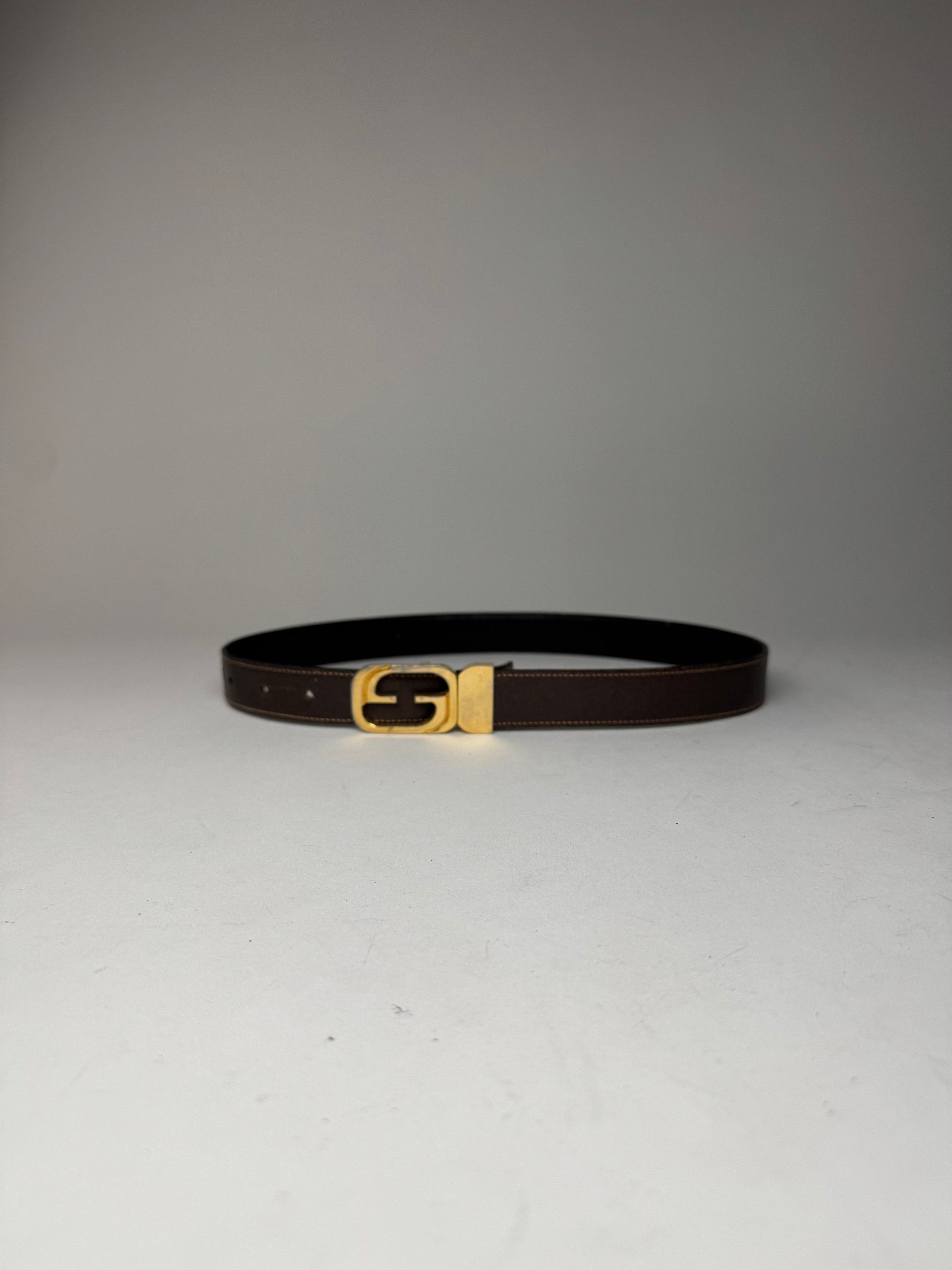 Gucci Vintage Leather Belt Brown Size ONE SIZE - 4 Thumbnail