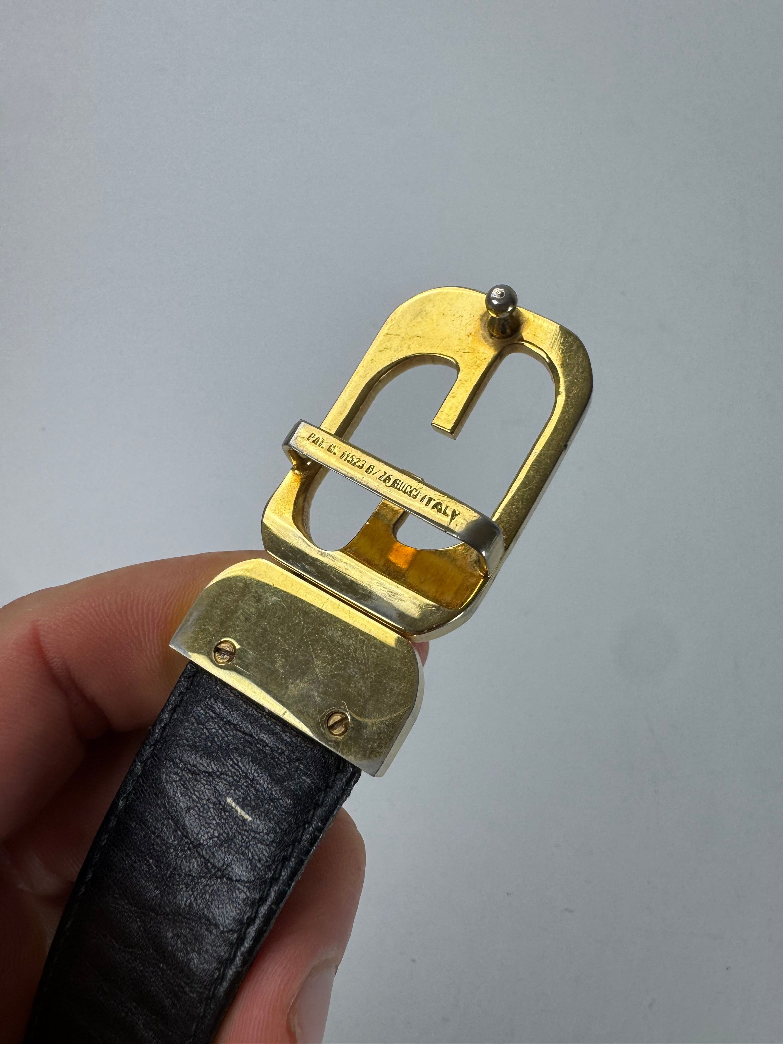 Gucci Vintage Leather Belt Brown Size ONE SIZE - 3 Thumbnail