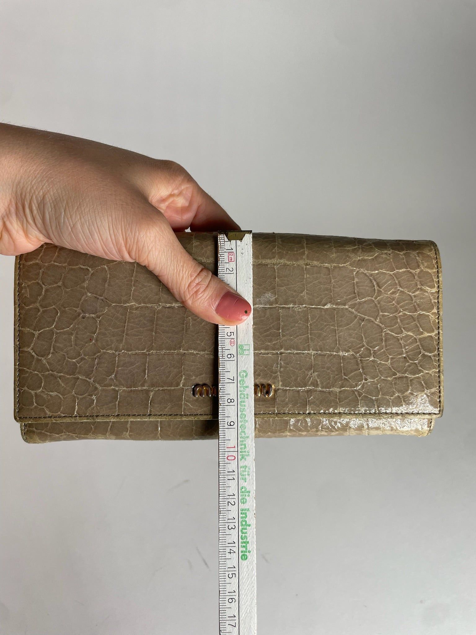 Miu Miu Vintage crocodile Emblossed Leather Wallet Brown Size ONE SIZE - 4 Thumbnail