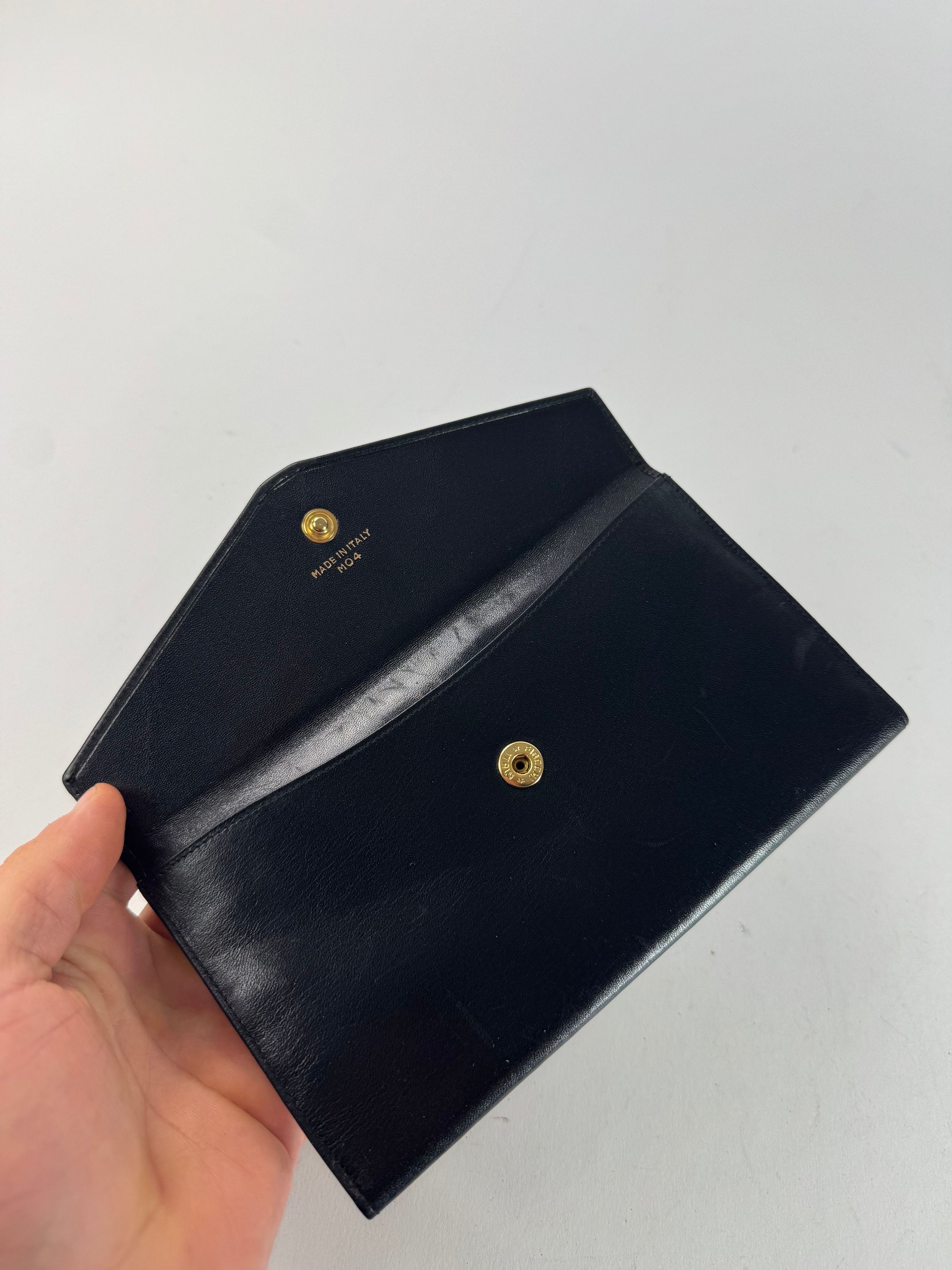 Celine Vintage Paris Triomphe Leather Wallet Black Size ONE SIZE - 3 Thumbnail