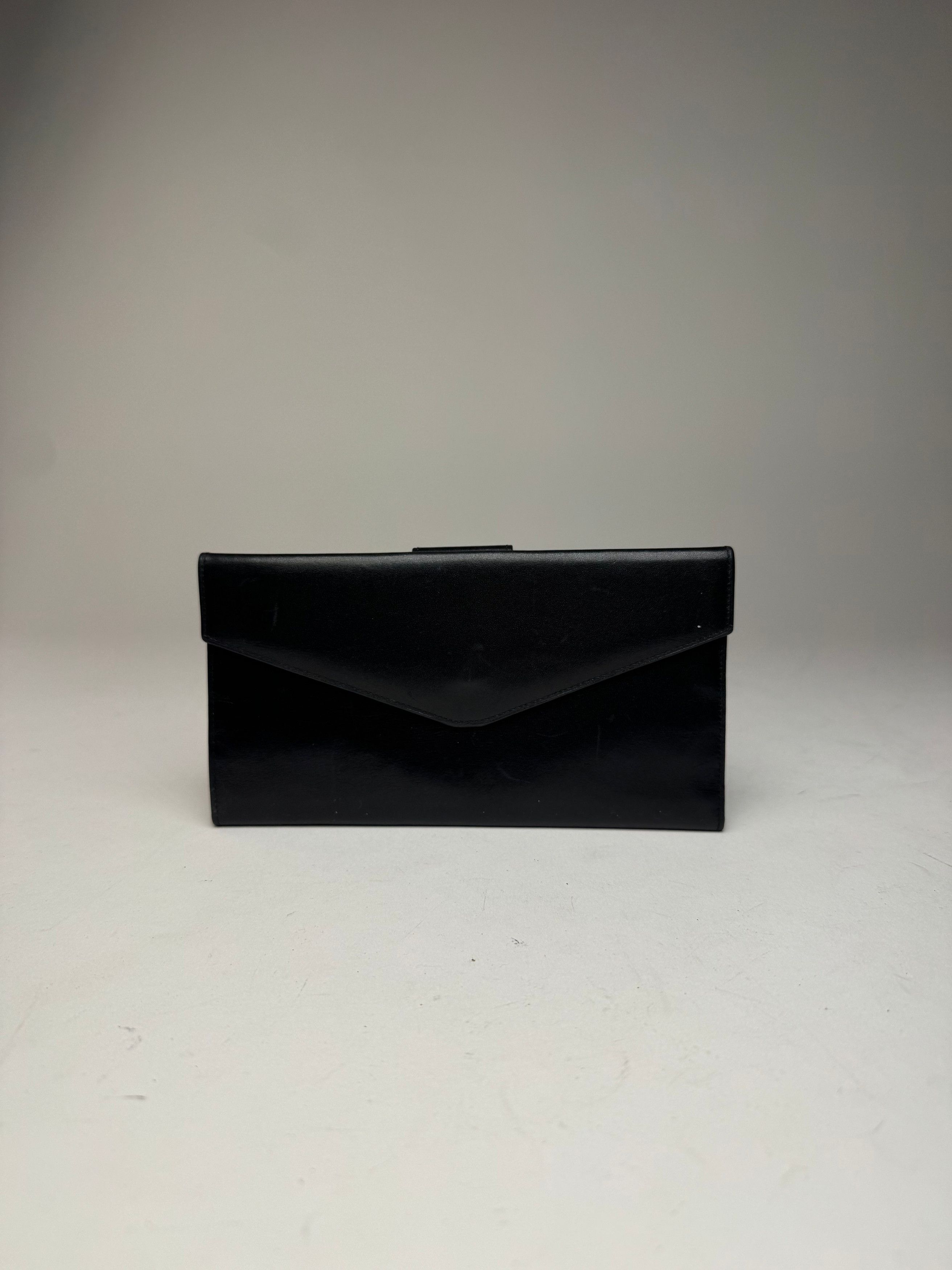 Celine Vintage Paris Triomphe Leather Wallet Black Size ONE SIZE - 11 Thumbnail