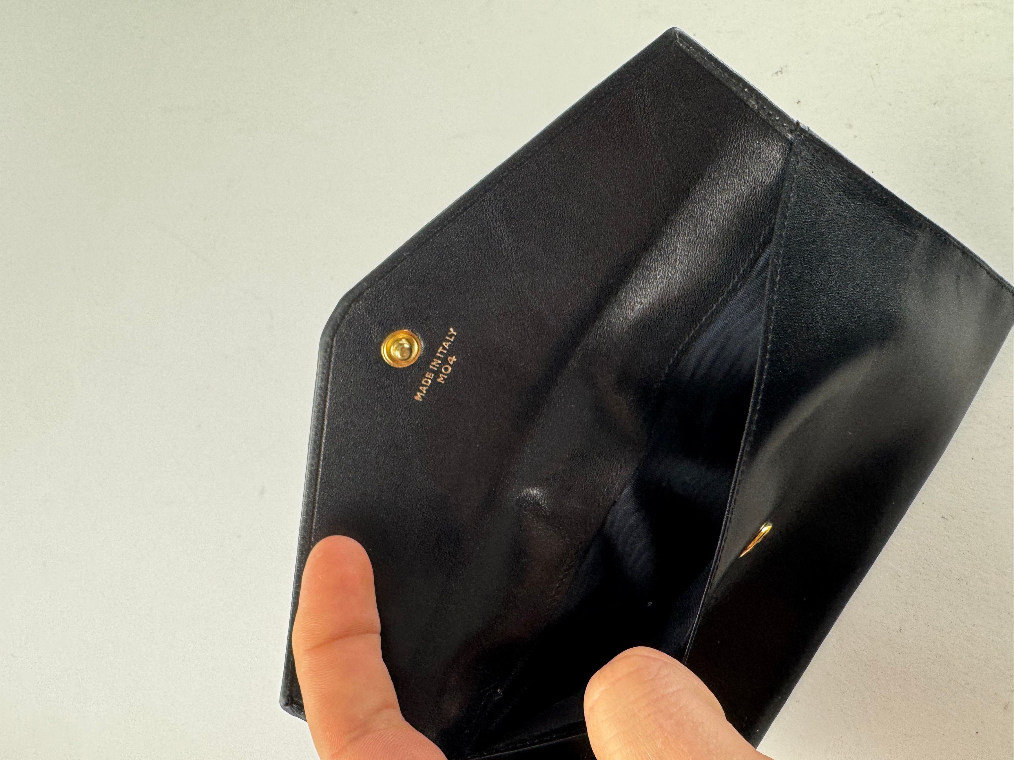 Celine Vintage Paris Triomphe Leather Wallet Black Size ONE SIZE - 4 Thumbnail