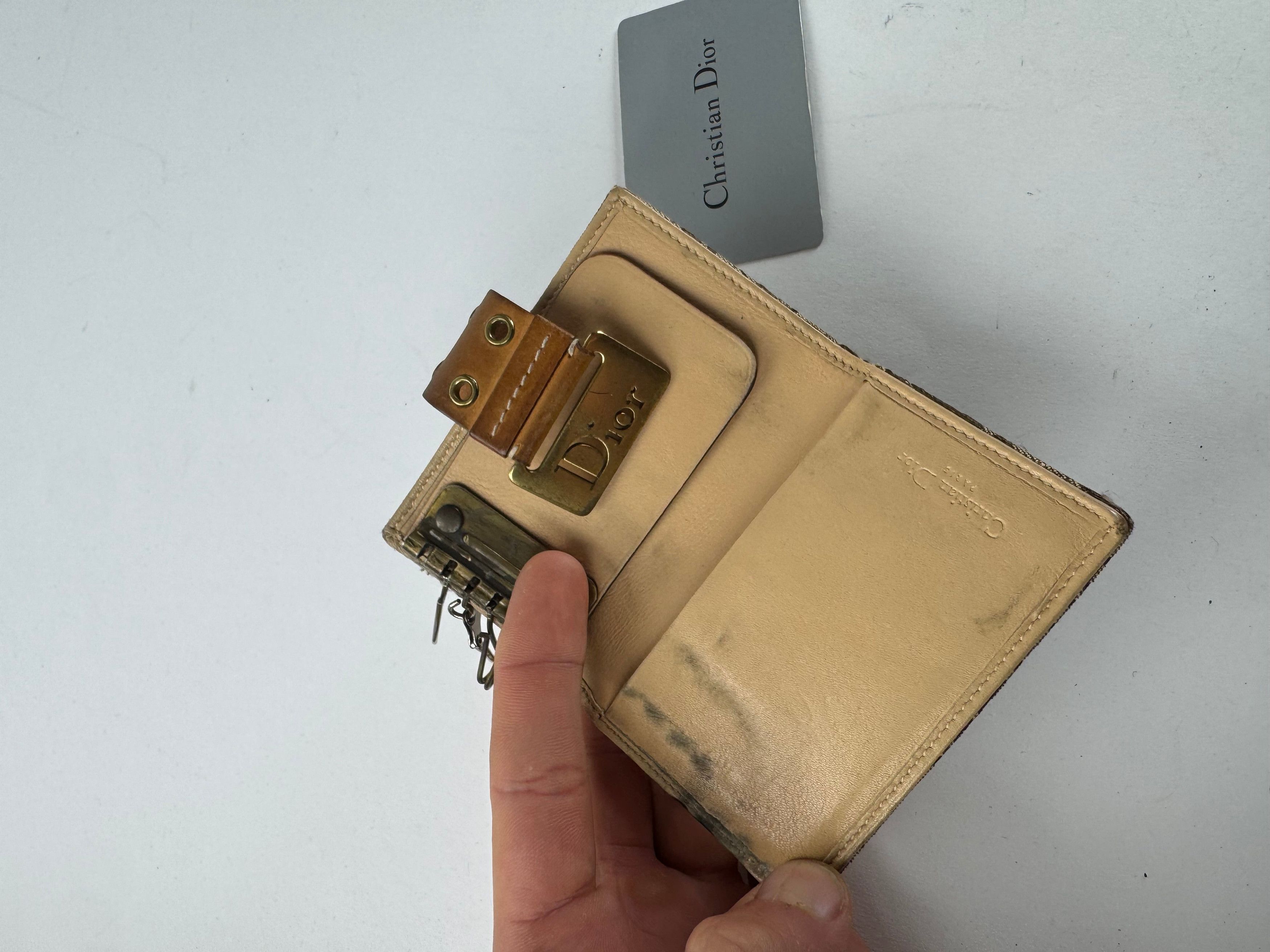 Dior Vintage Oblique Monogram Key Holder / Card Holder Beige Brow Size ONE SIZE - 5 Thumbnail