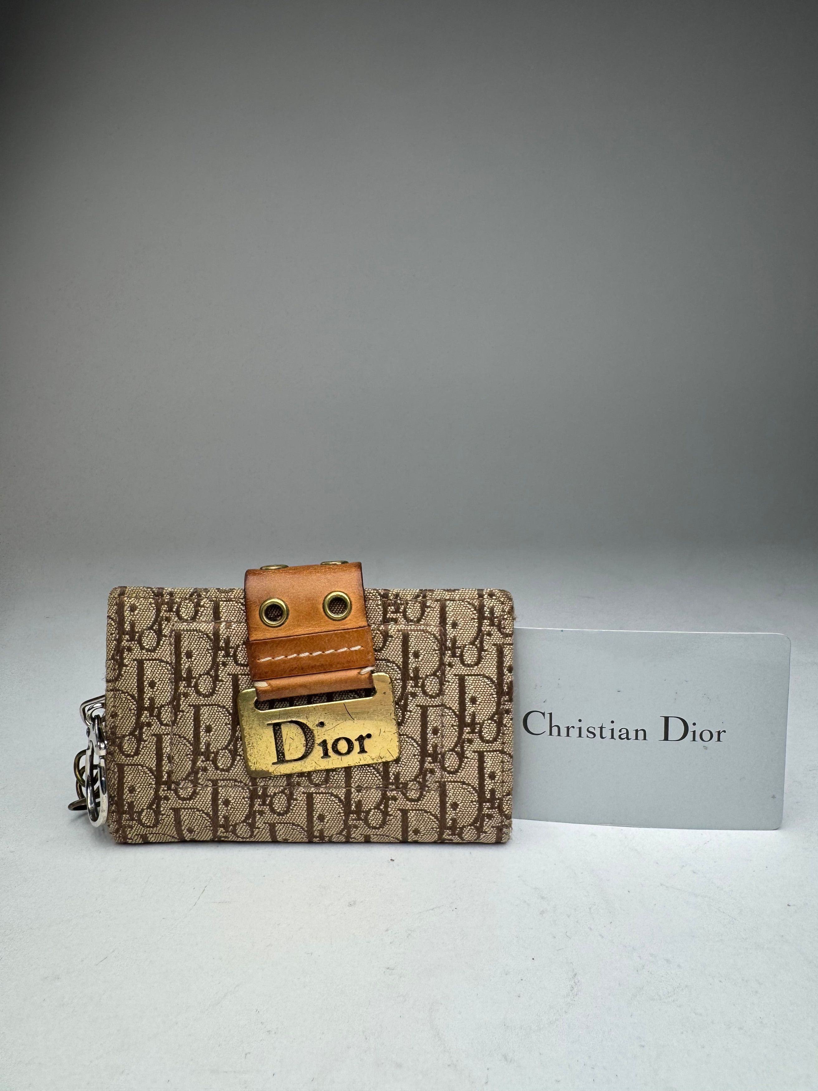 Dior Vintage Oblique Monogram Key Holder / Card Holder Beige Brow Size ONE SIZE - 10 Thumbnail