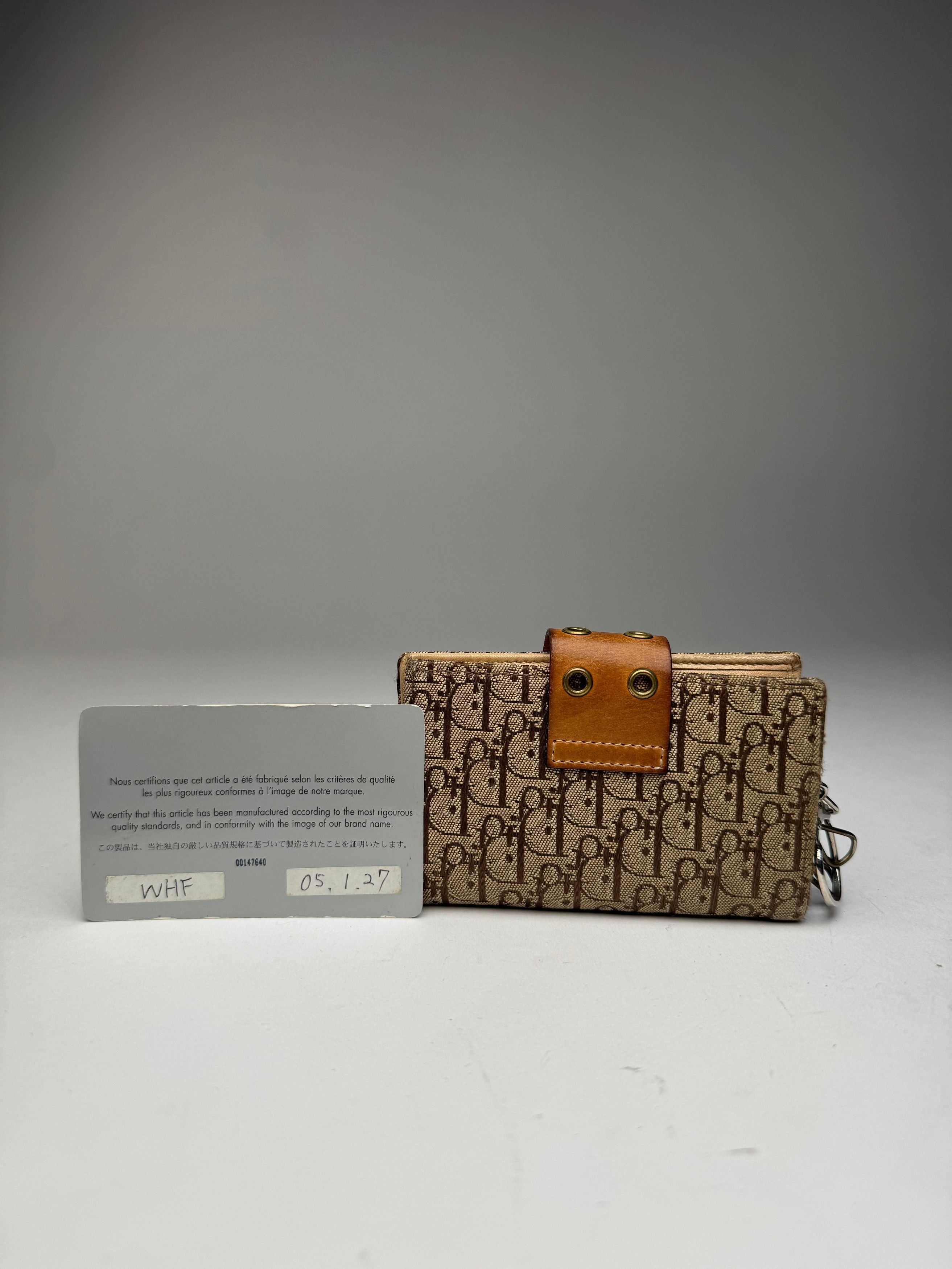 Dior Vintage Oblique Monogram Key Holder / Card Holder Beige Brow Size ONE SIZE - 2 Thumbnail