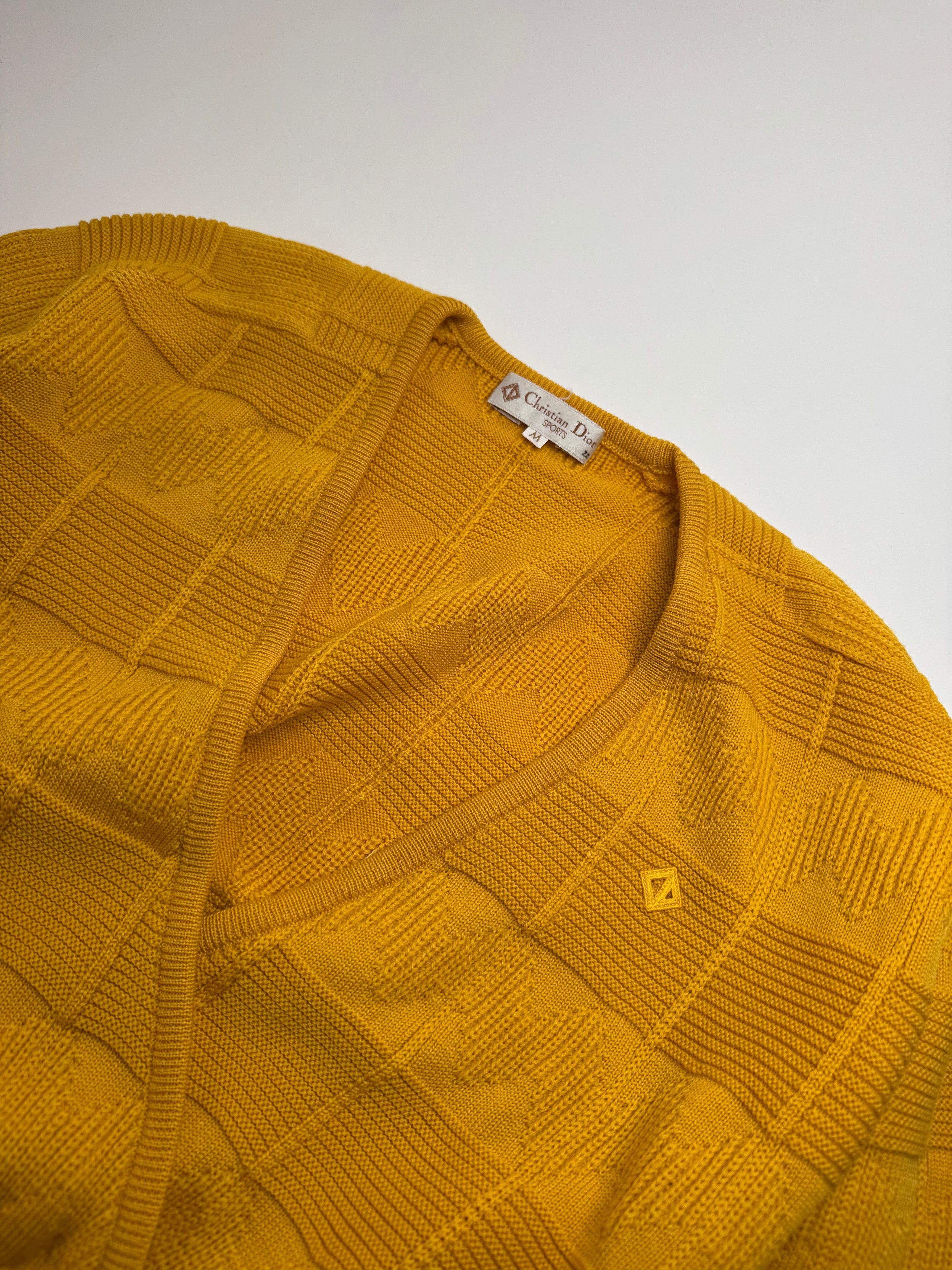 Dior Vintage V Neck Jumper Yellow M Size M / US 6-8 / IT 42-44 - 6 Thumbnail