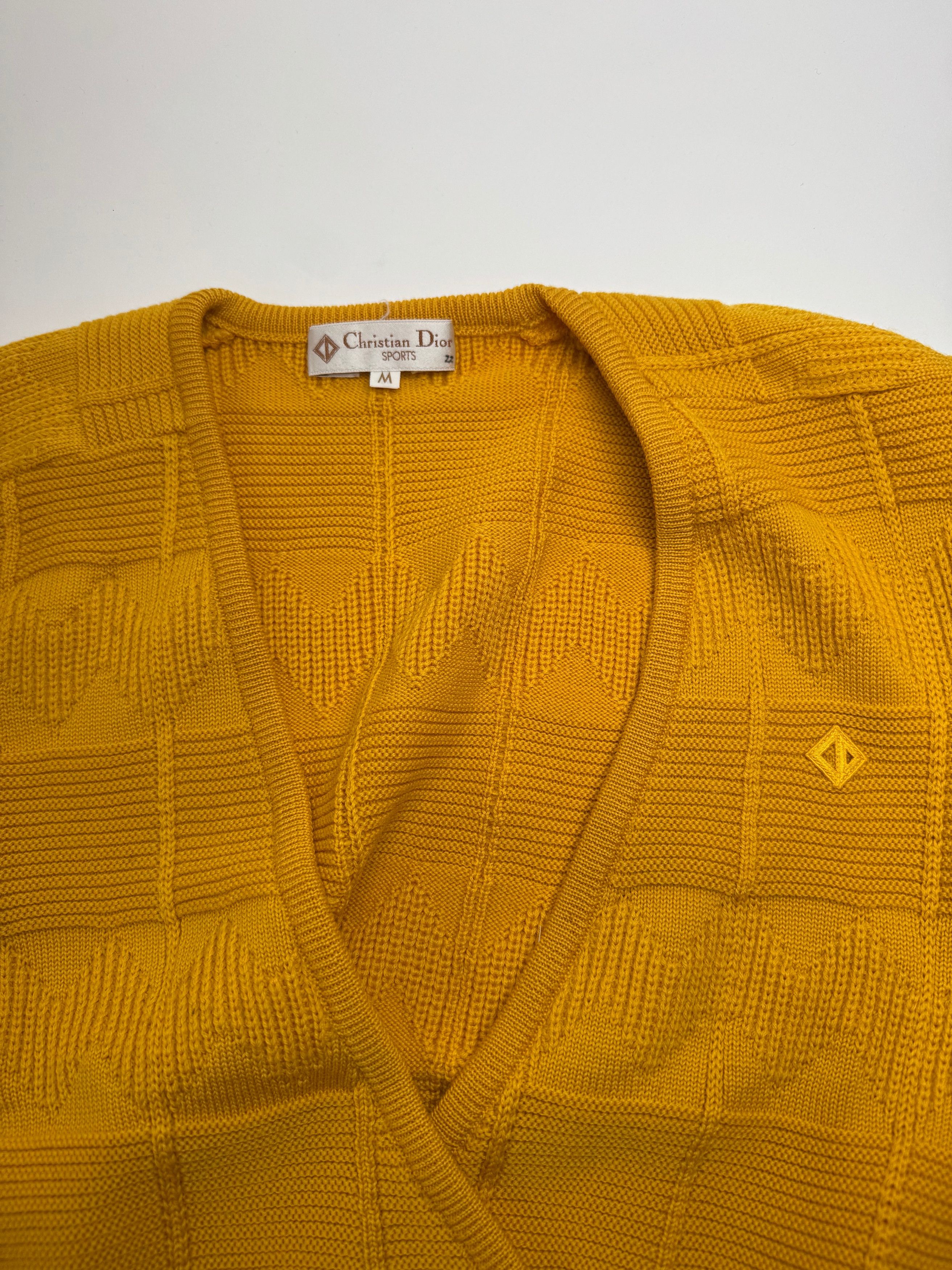 Dior Vintage V Neck Jumper Yellow M Size M / US 6-8 / IT 42-44 - 8 Thumbnail
