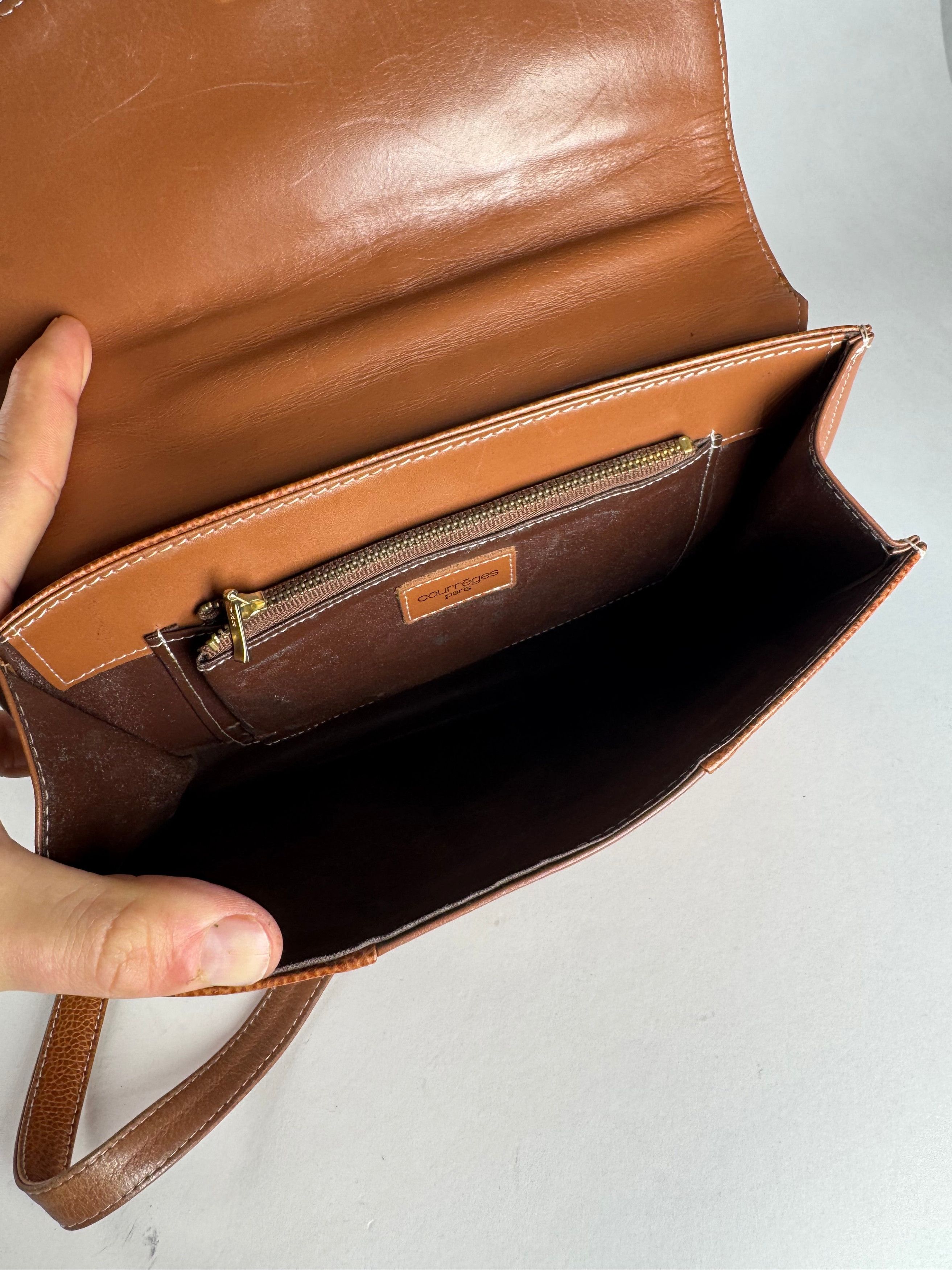Courreges Vintage 2Way Handbag Brown Size ONE SIZE - 3 Thumbnail