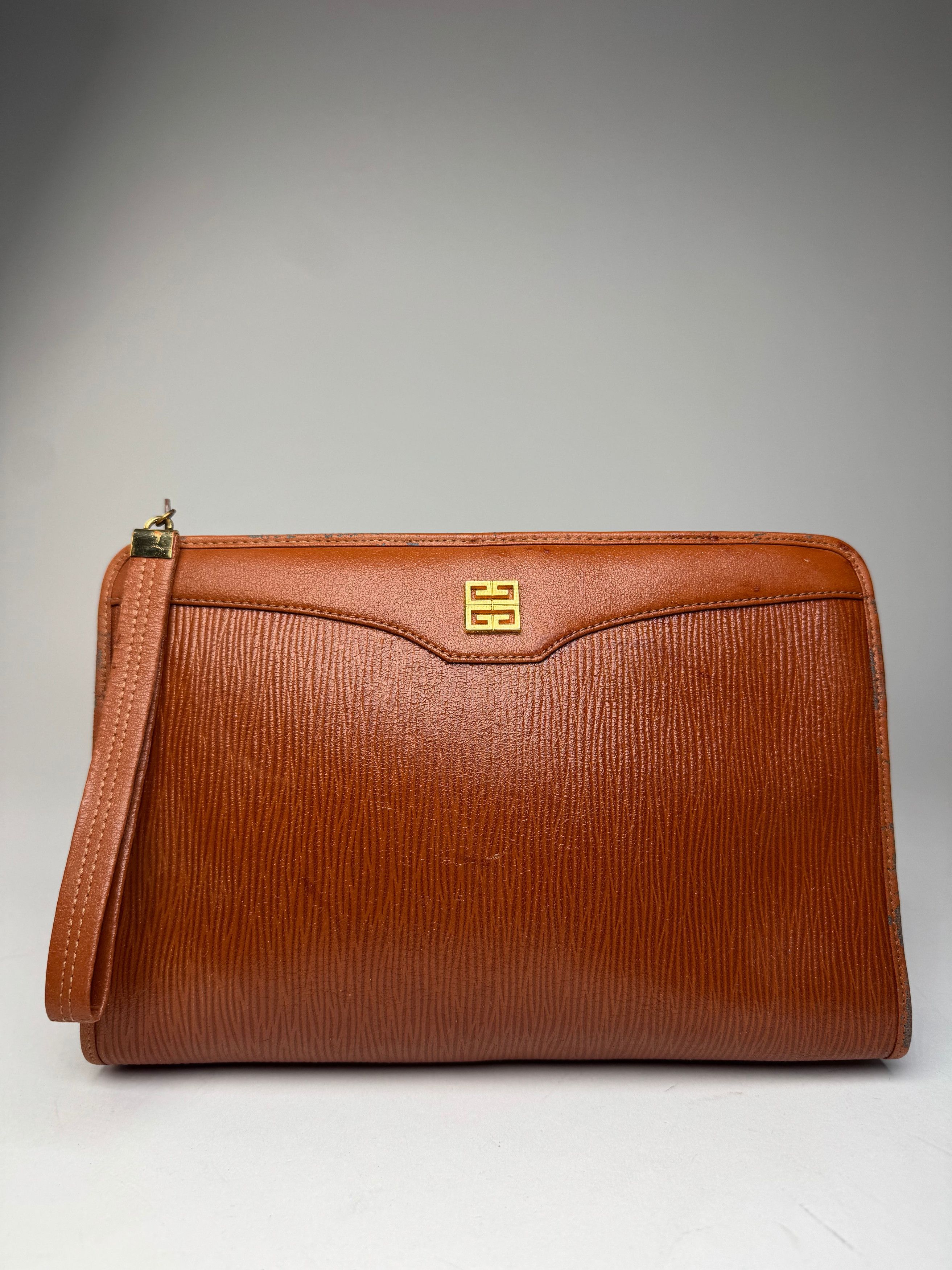 Givenchy Vintage Leather Clutch Brown Size ONE SIZE - 13 Thumbnail