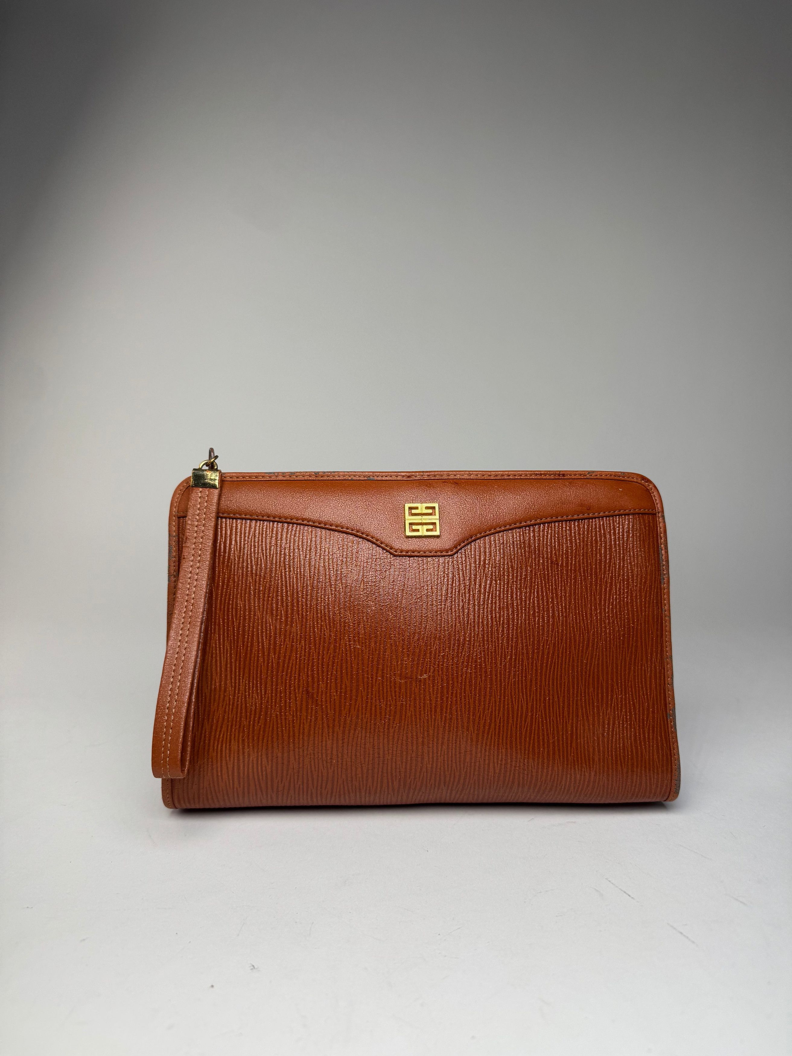 Givenchy Vintage Leather Clutch Brown Size ONE SIZE - 6 Thumbnail
