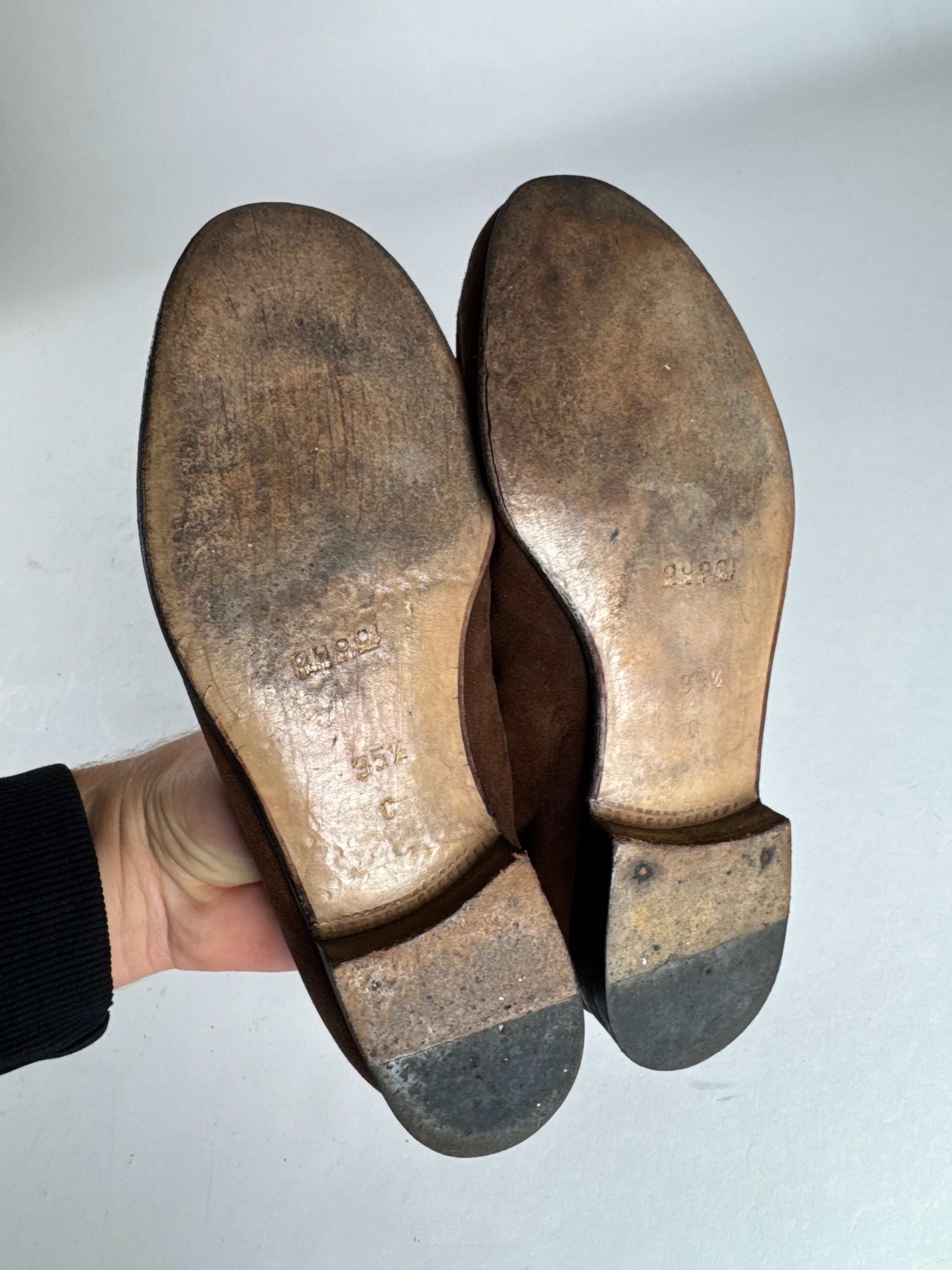 Gucci Vintage Horsebit Suede Loafer Brown EU35,5 Size US 4.5 / IT 34.5 - 4 Thumbnail