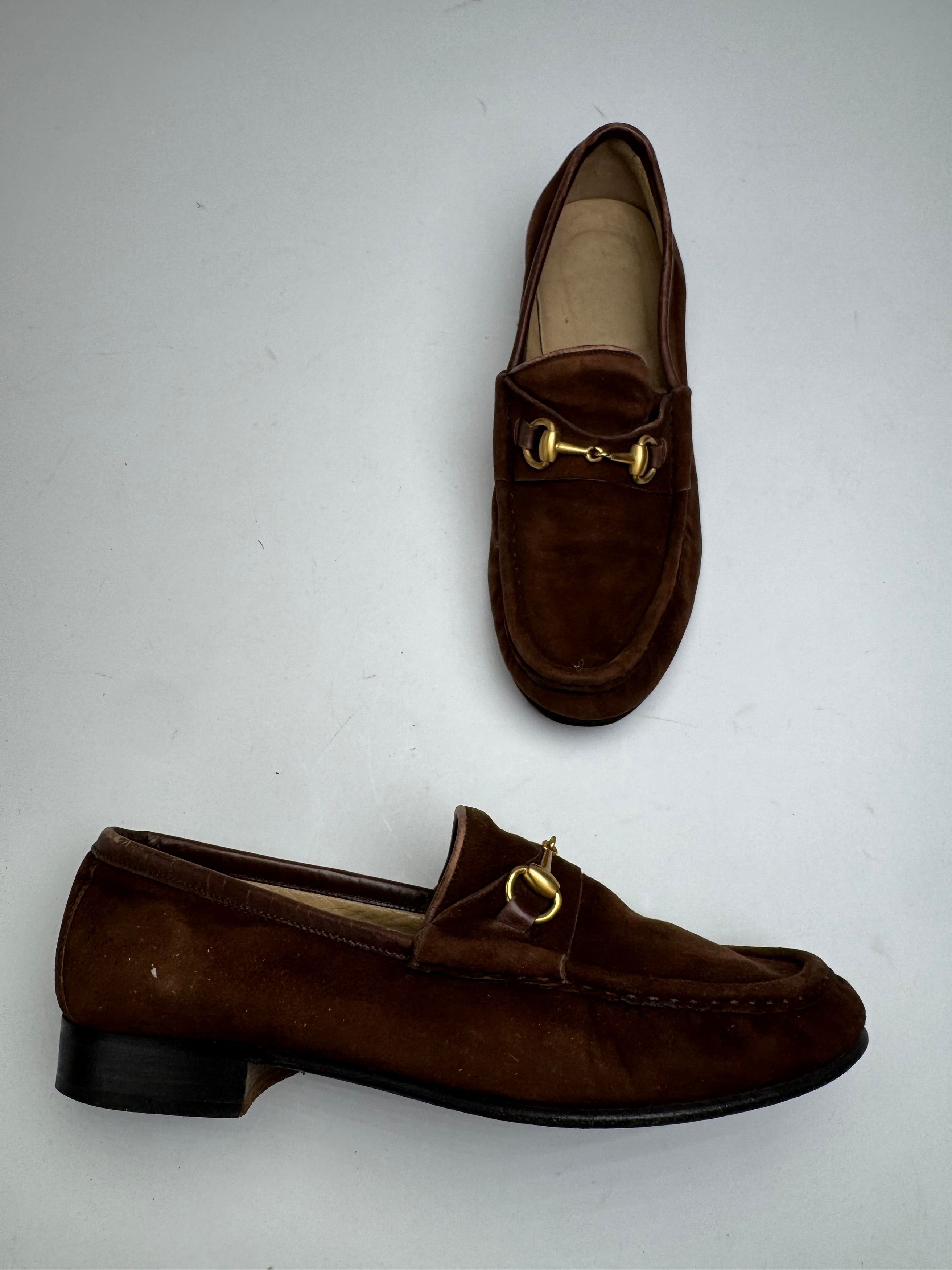 Gucci Vintage Horsebit Suede Loafer Brown EU35,5 Size US 4.5 / IT 34.5 - 2 Thumbnail