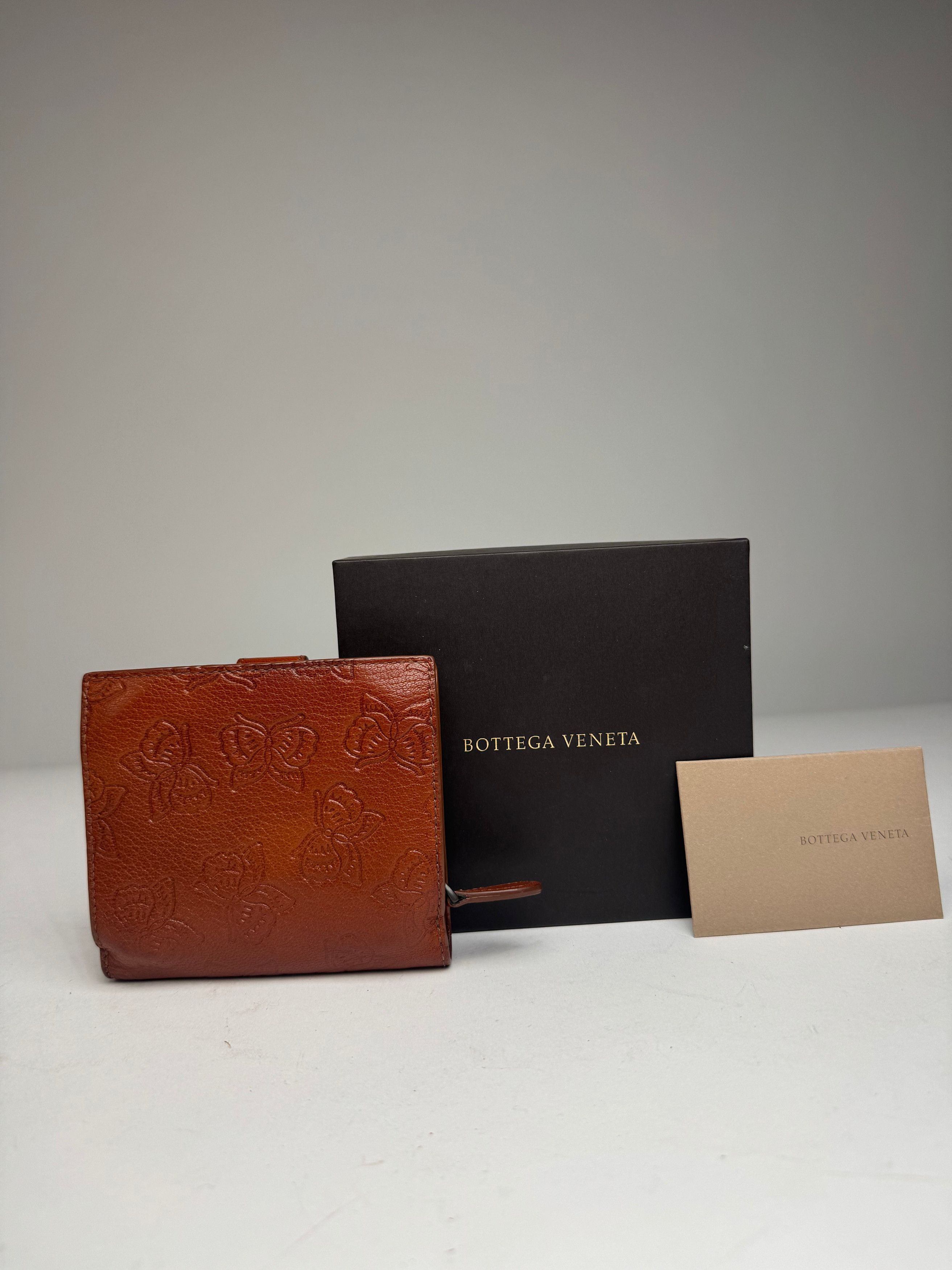 Bottega Veneta Vintage Butterfly Monogram Leather Wallet Brown Size ONE SIZE - 2 Thumbnail