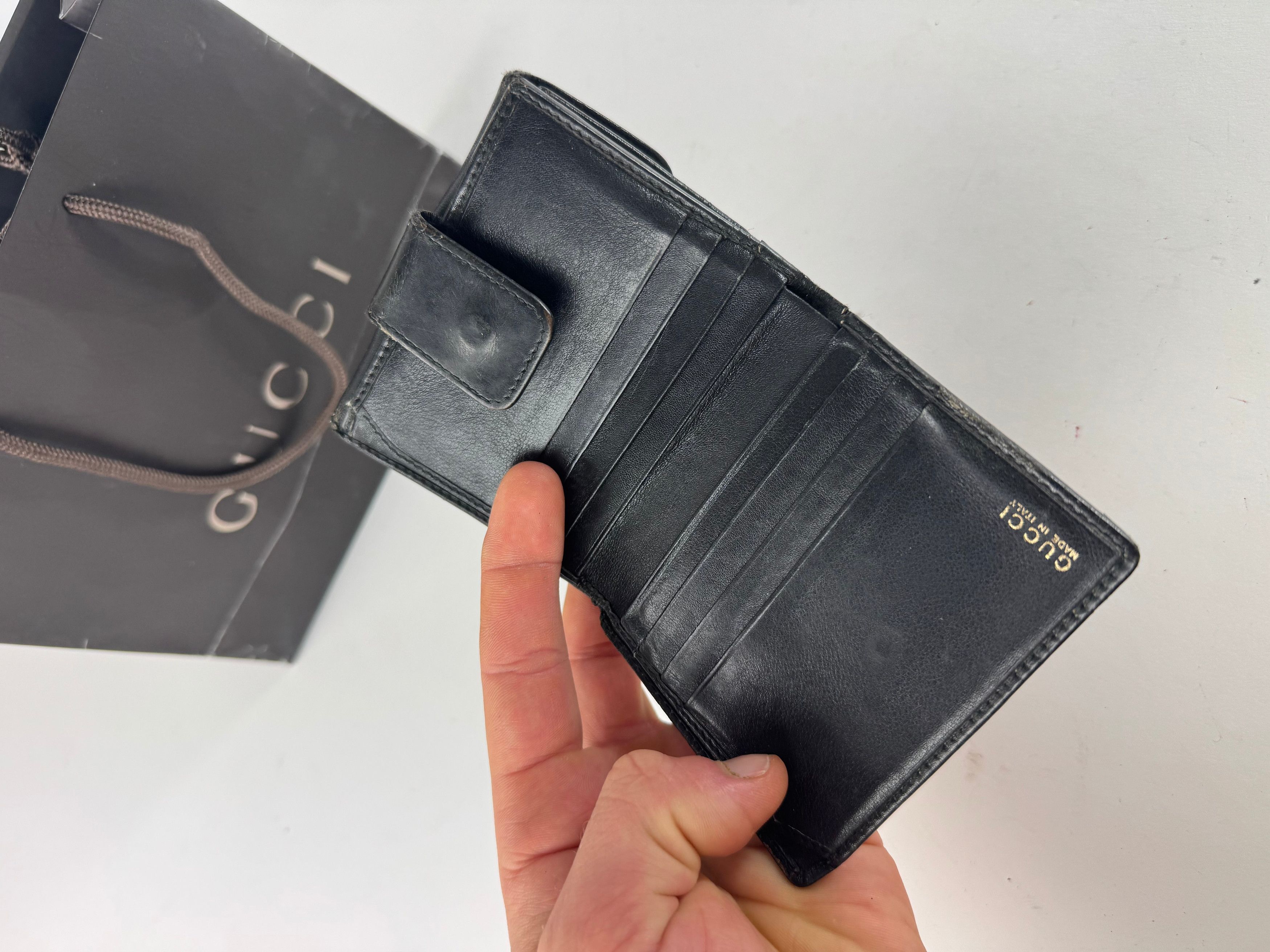 Gucci Vintage Bamboo Leather Wallet Black Size ONE SIZE - 8 Thumbnail