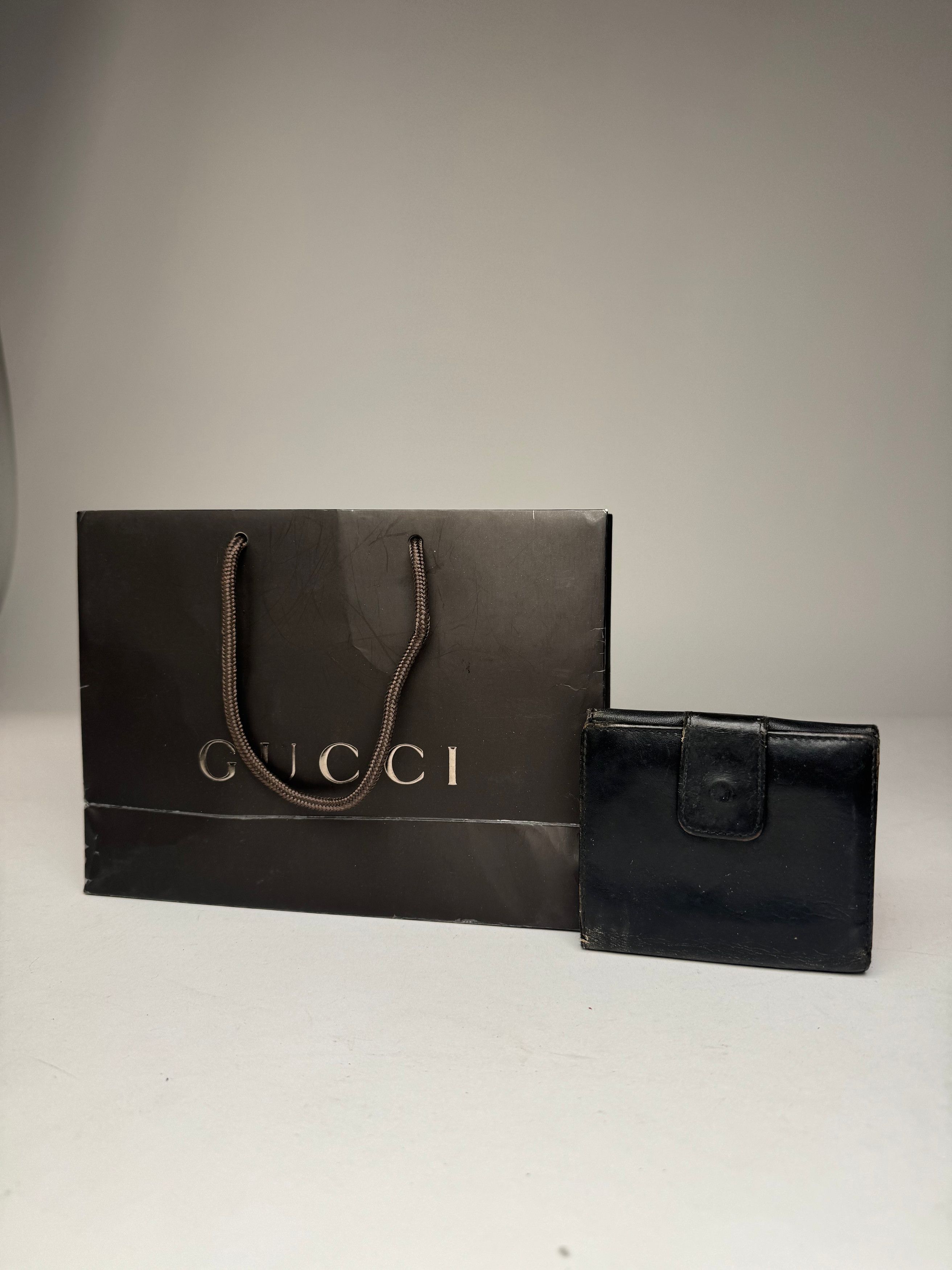 Gucci Vintage Bamboo Leather Wallet Black Size ONE SIZE - 2 Thumbnail