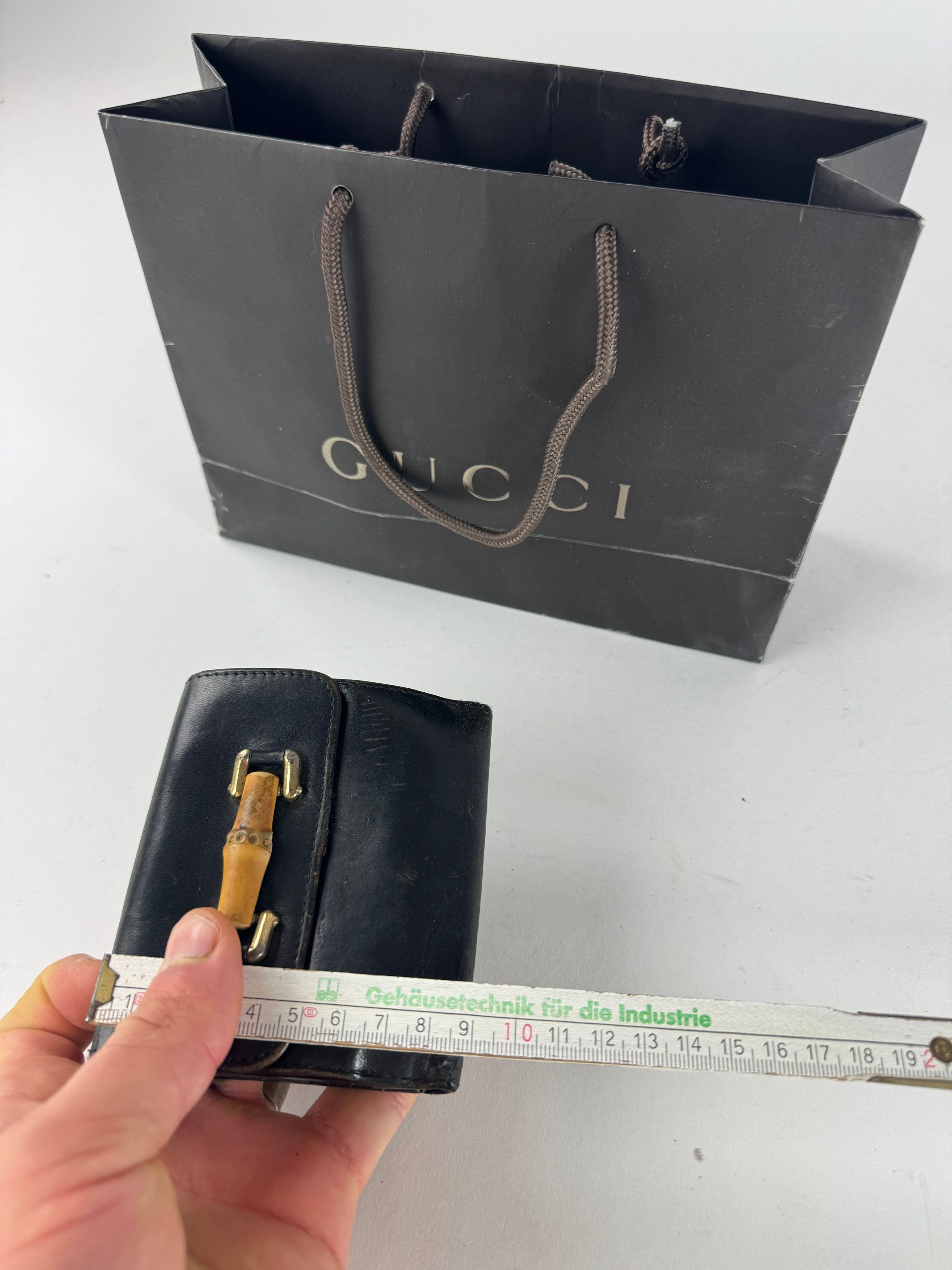 Gucci Vintage Bamboo Leather Wallet Black Size ONE SIZE - 11 Thumbnail