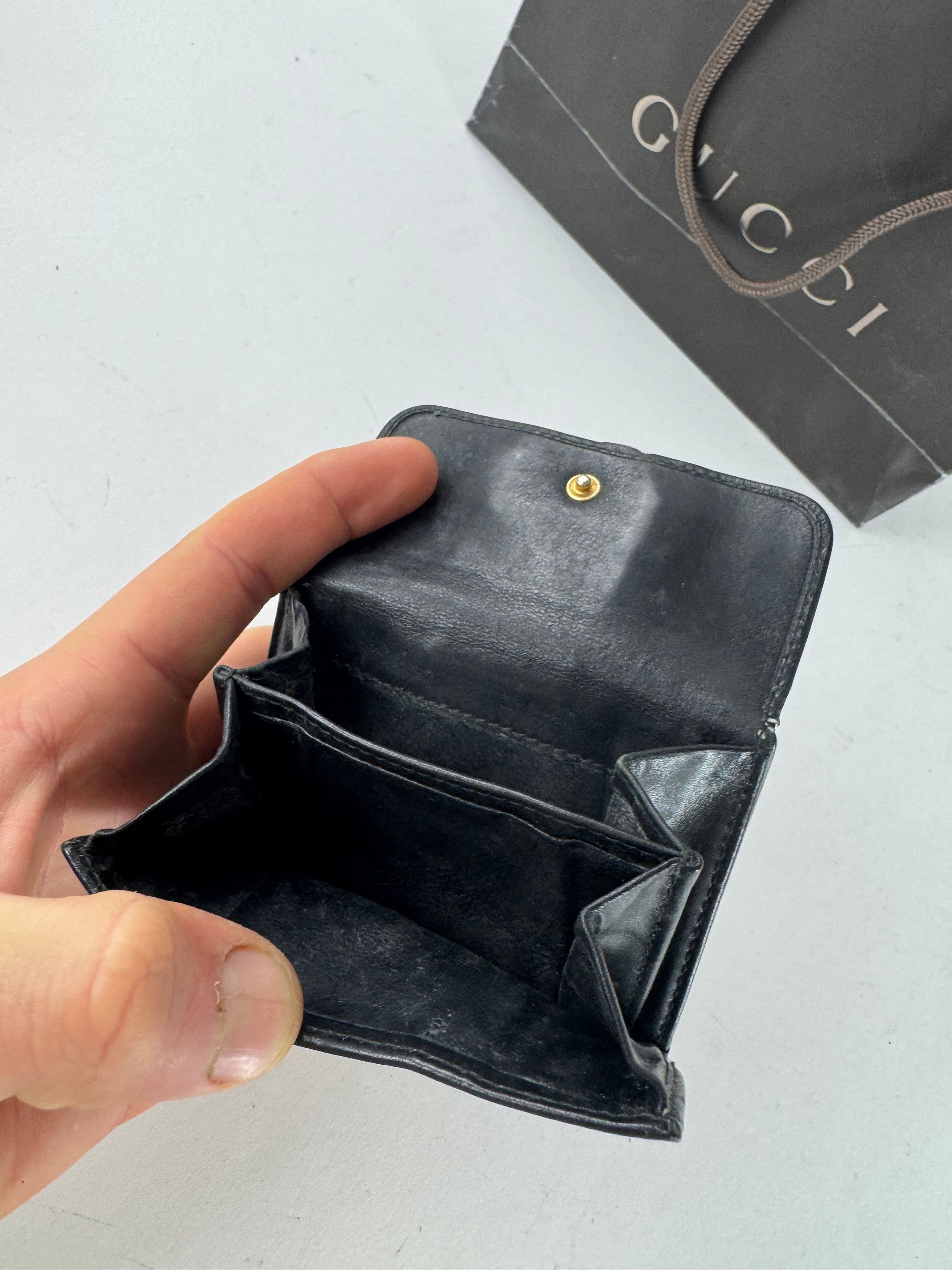 Gucci Vintage Bamboo Leather Wallet Black Size ONE SIZE - 3 Thumbnail