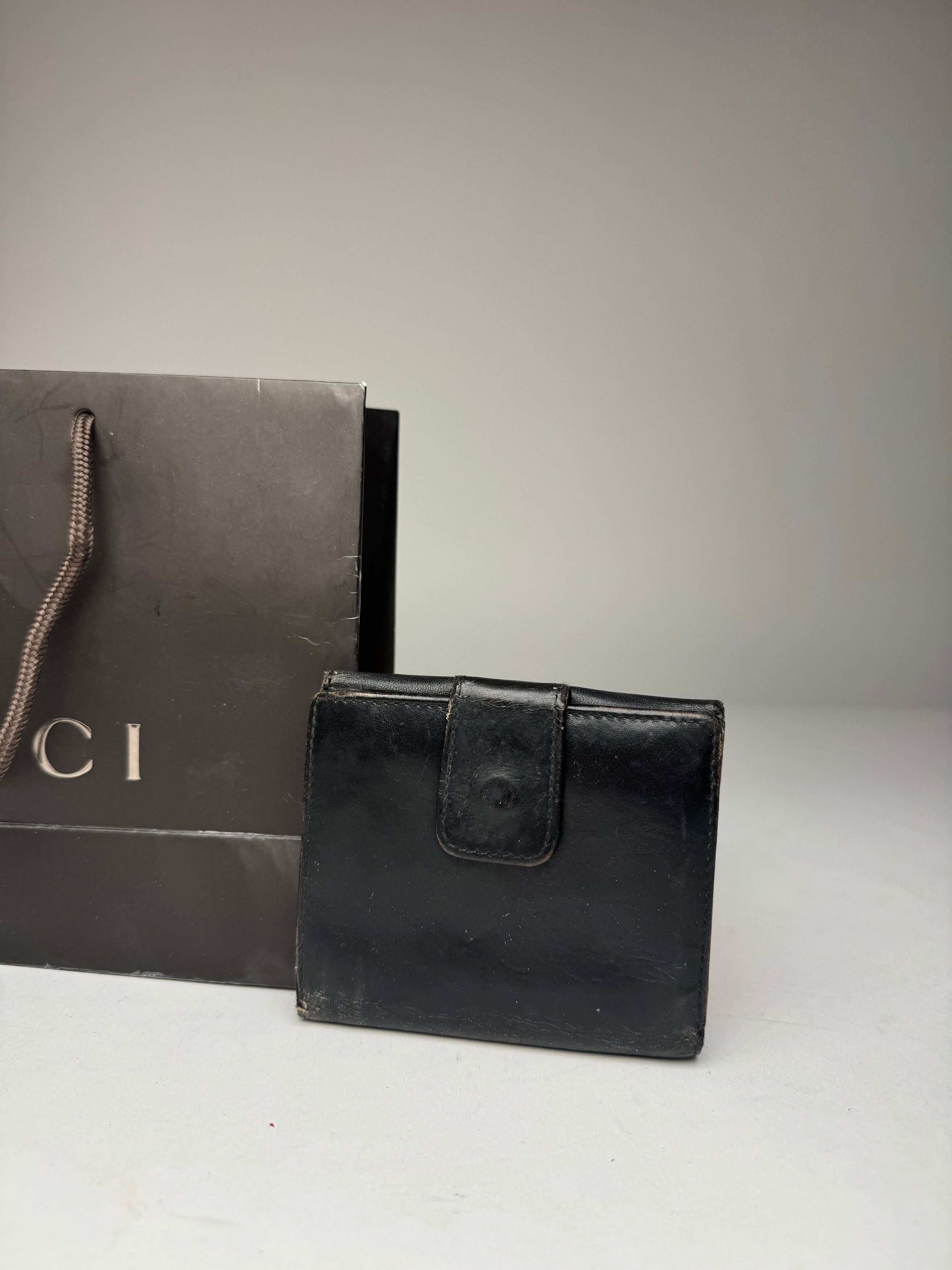 Gucci Vintage Bamboo Leather Wallet Black Size ONE SIZE - 7 Thumbnail