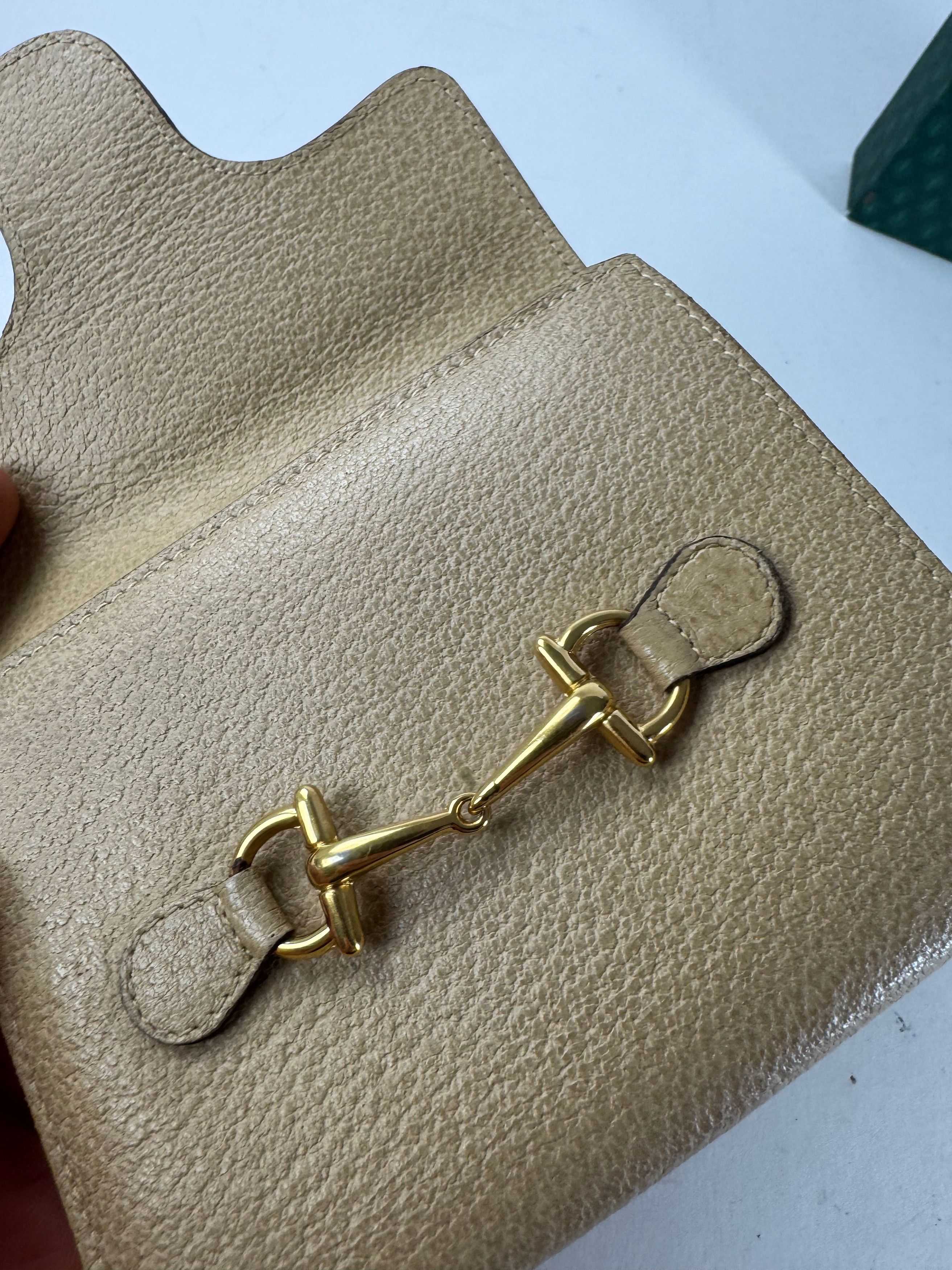 Gucci Vintage Horsebit Leather Wallet Beige Size ONE SIZE - 3 Thumbnail