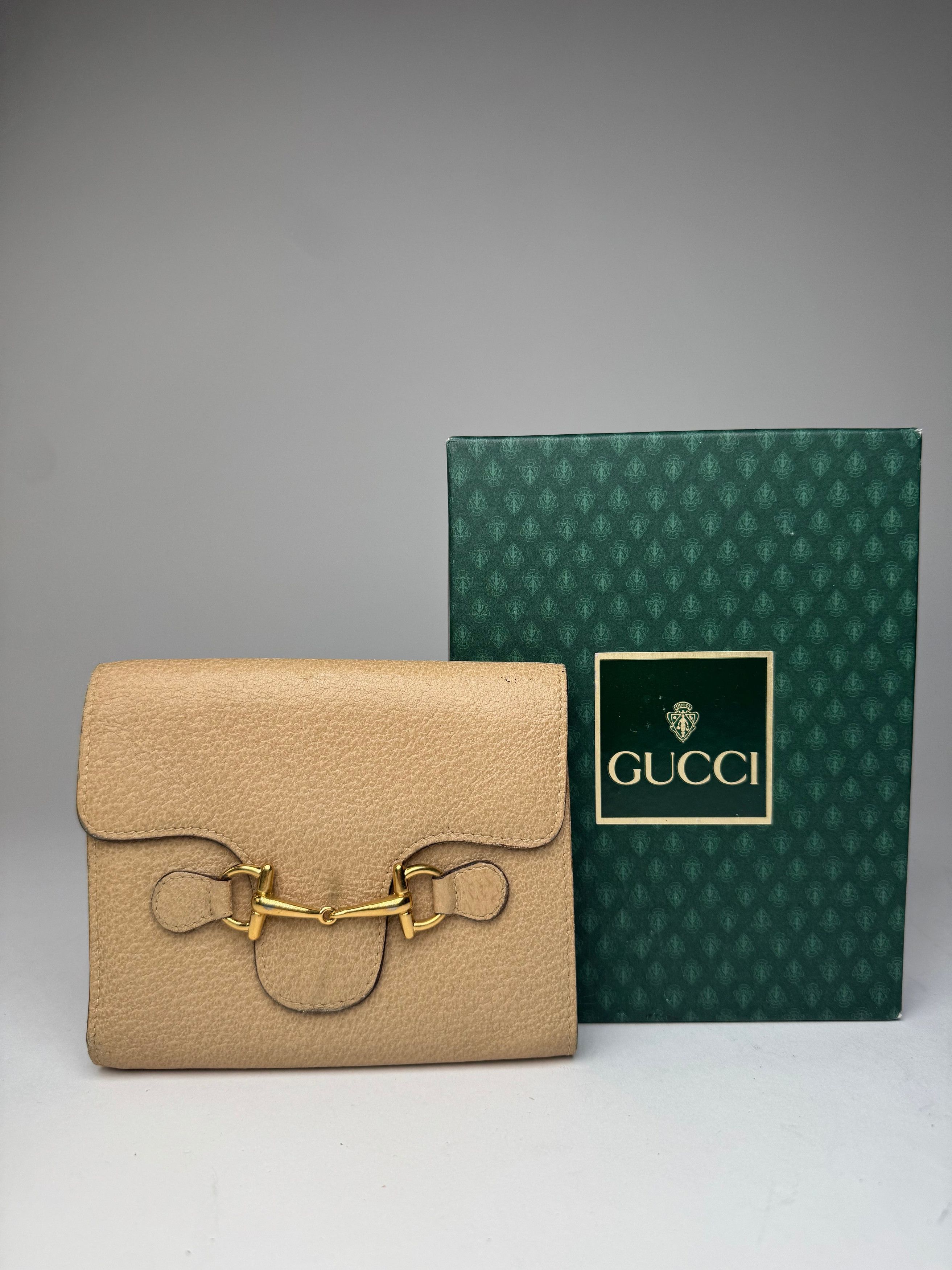 Gucci Vintage Horsebit Leather Wallet Beige Size ONE SIZE - 12 Thumbnail