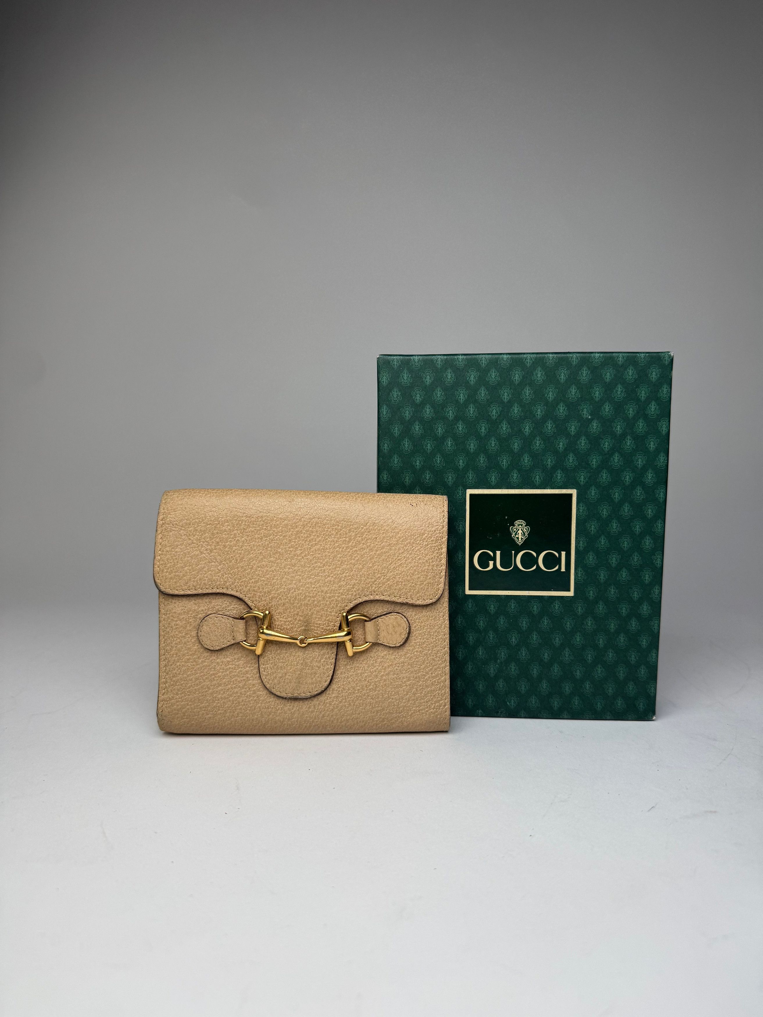 Gucci Vintage Horsebit Leather Wallet Beige Size ONE SIZE - 7 Thumbnail