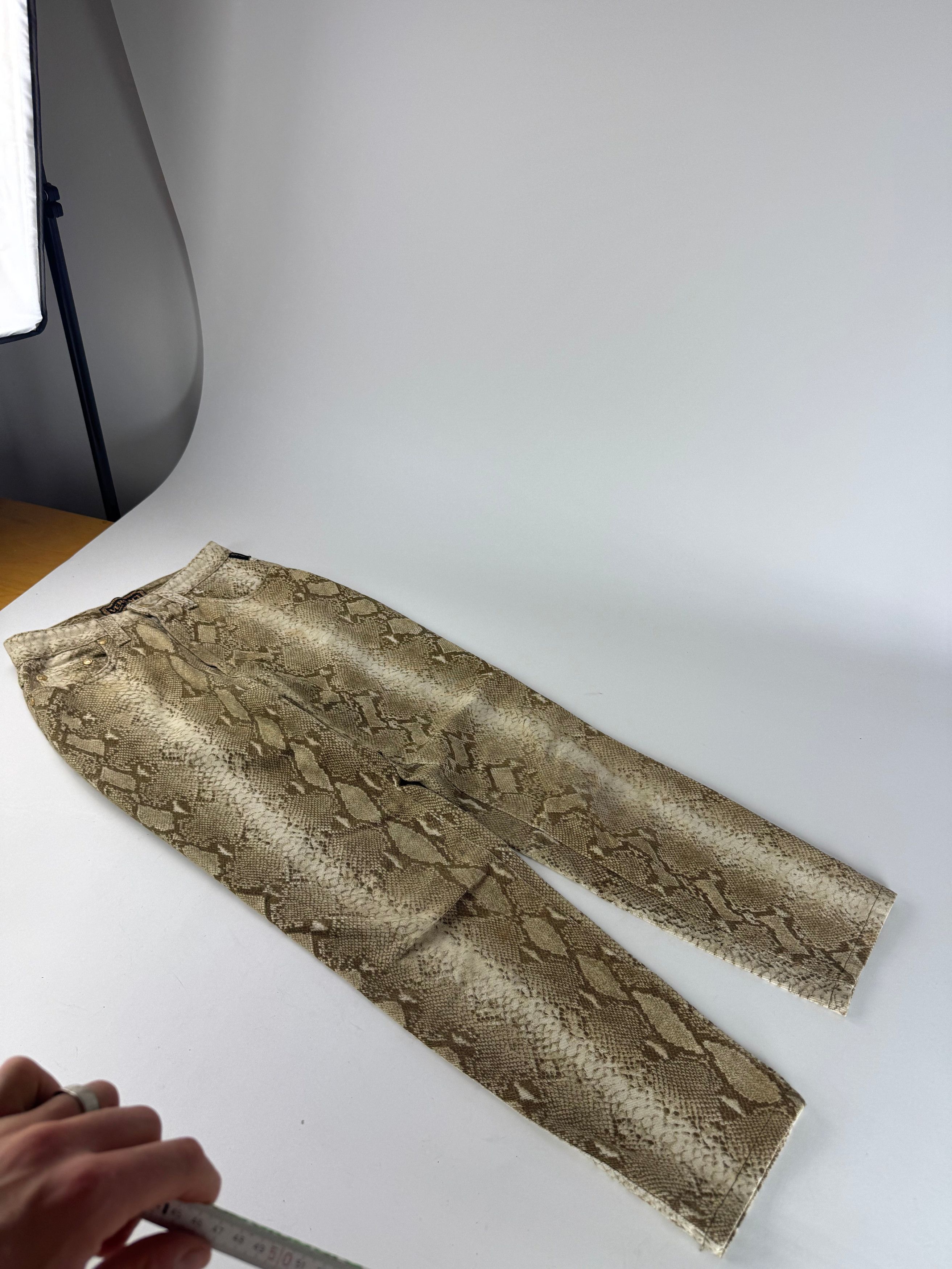 Versace Vintage Snake Emblossed Canvas Pants Gold Size 30" / US 8 / IT 44 - 7 Thumbnail