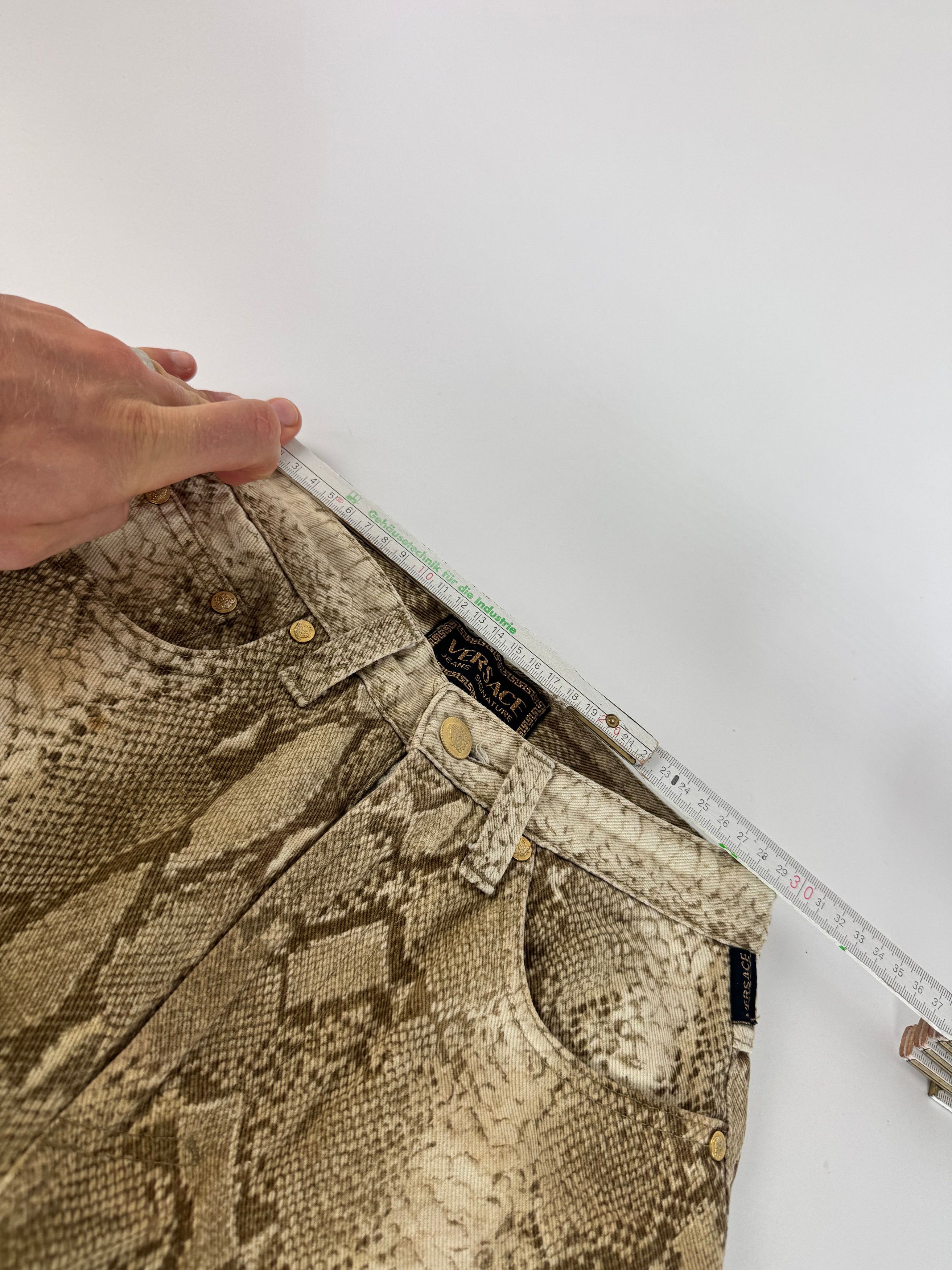 Versace Vintage Snake Emblossed Canvas Pants Gold Size 30" / US 8 / IT 44 - 5 Thumbnail