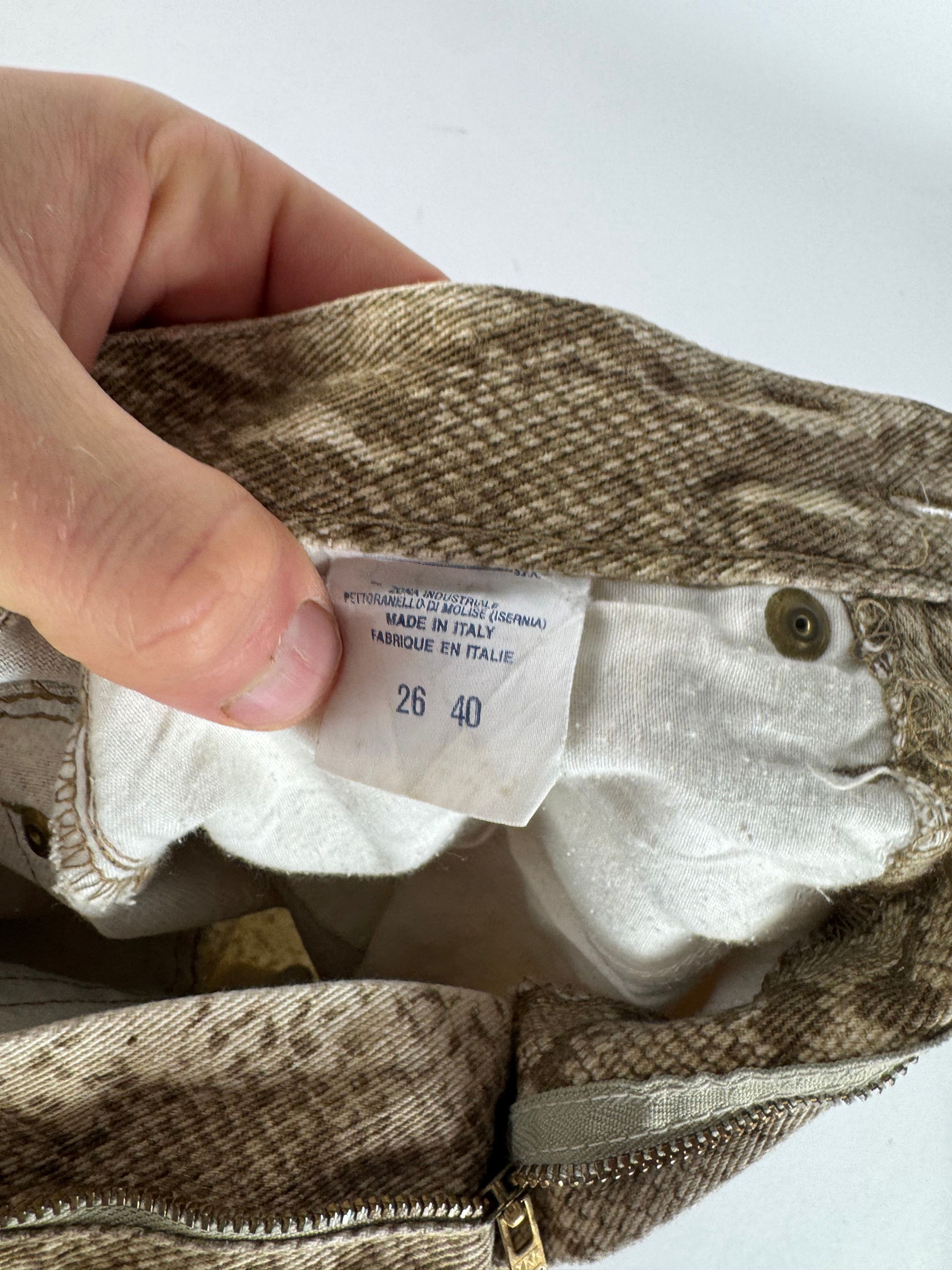 Versace Vintage Snake Emblossed Canvas Pants Gold Size 30" / US 8 / IT 44 - 12 Thumbnail