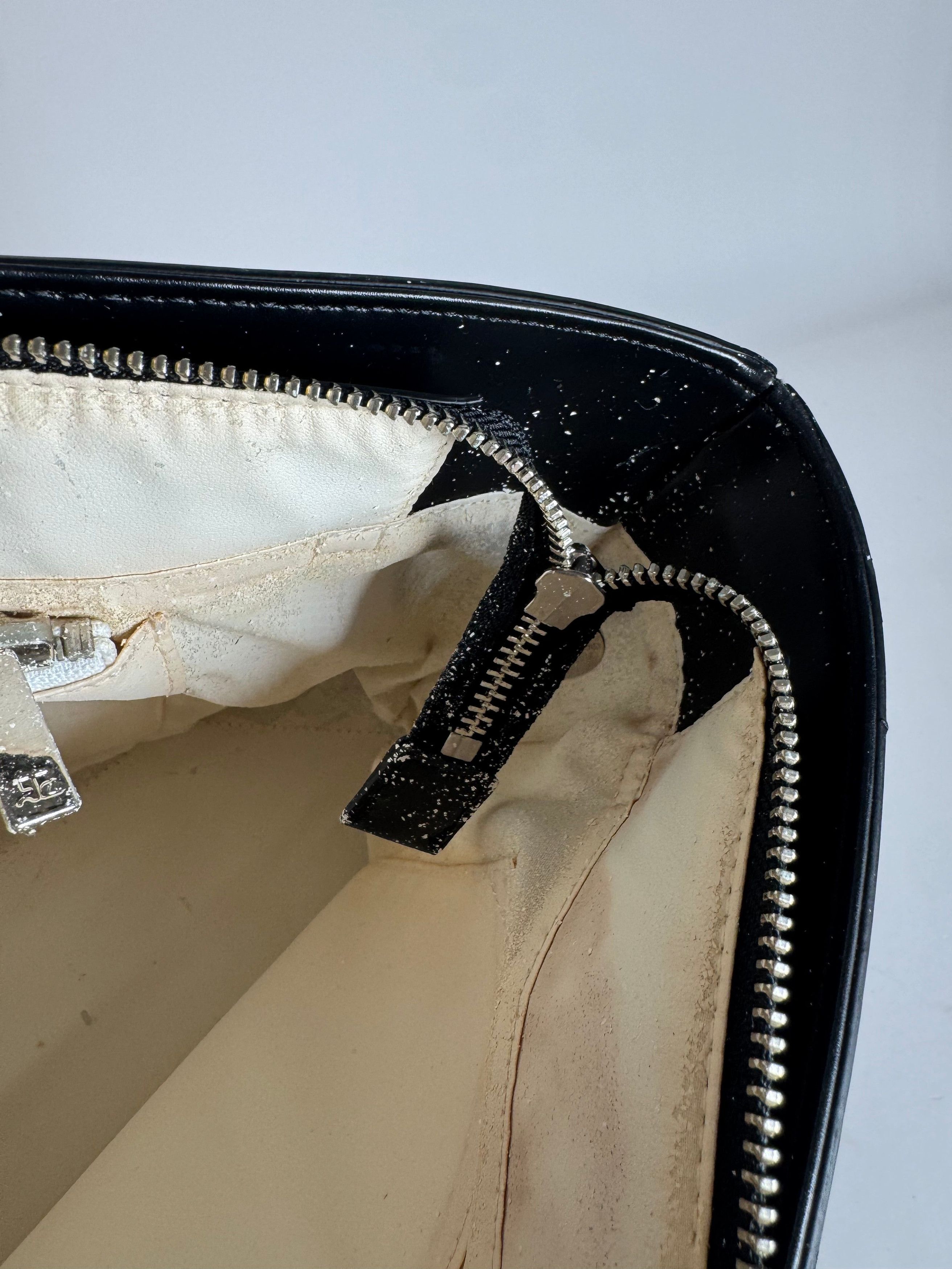 Courreges Vintage Leather Handbag Black Size ONE SIZE - 4 Thumbnail