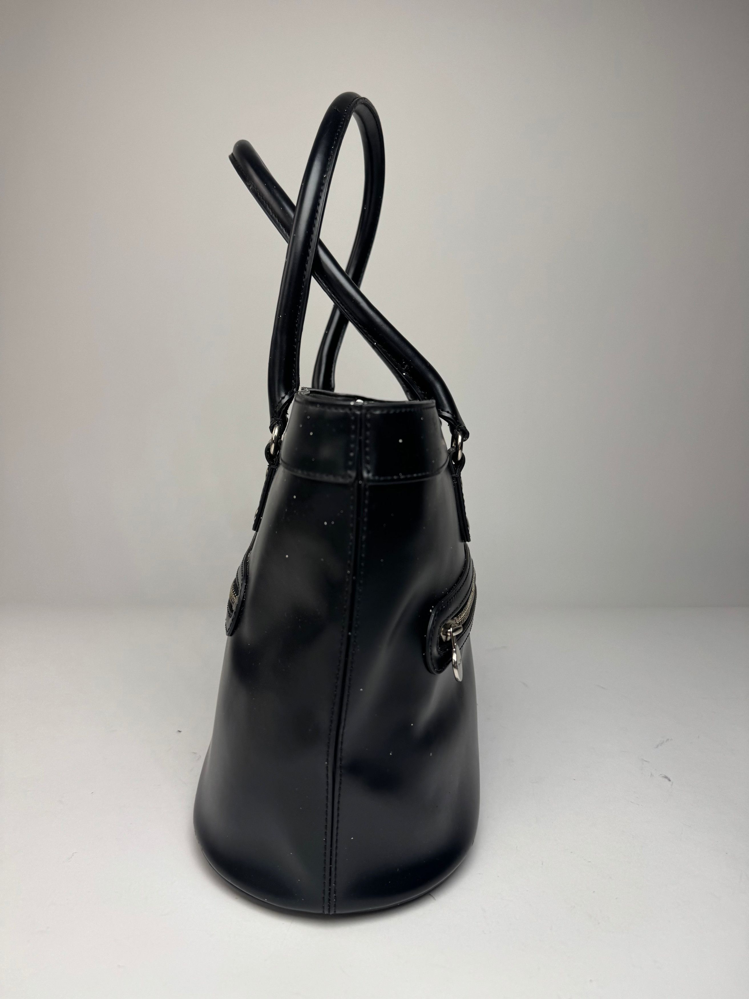 Courreges Vintage Leather Handbag Black Size ONE SIZE - 9 Thumbnail