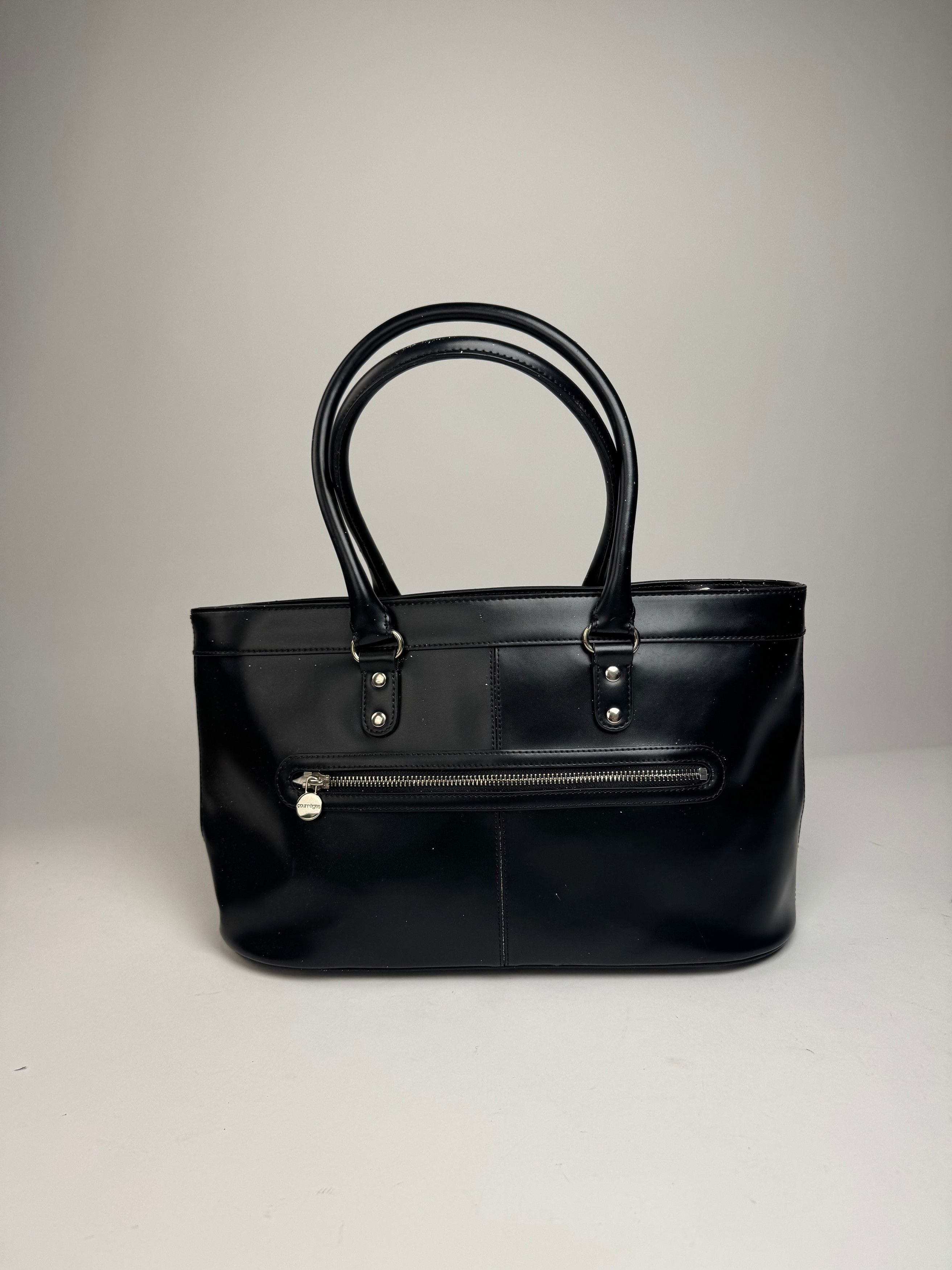 Courreges Vintage Leather Handbag Black Size ONE SIZE - 8 Thumbnail