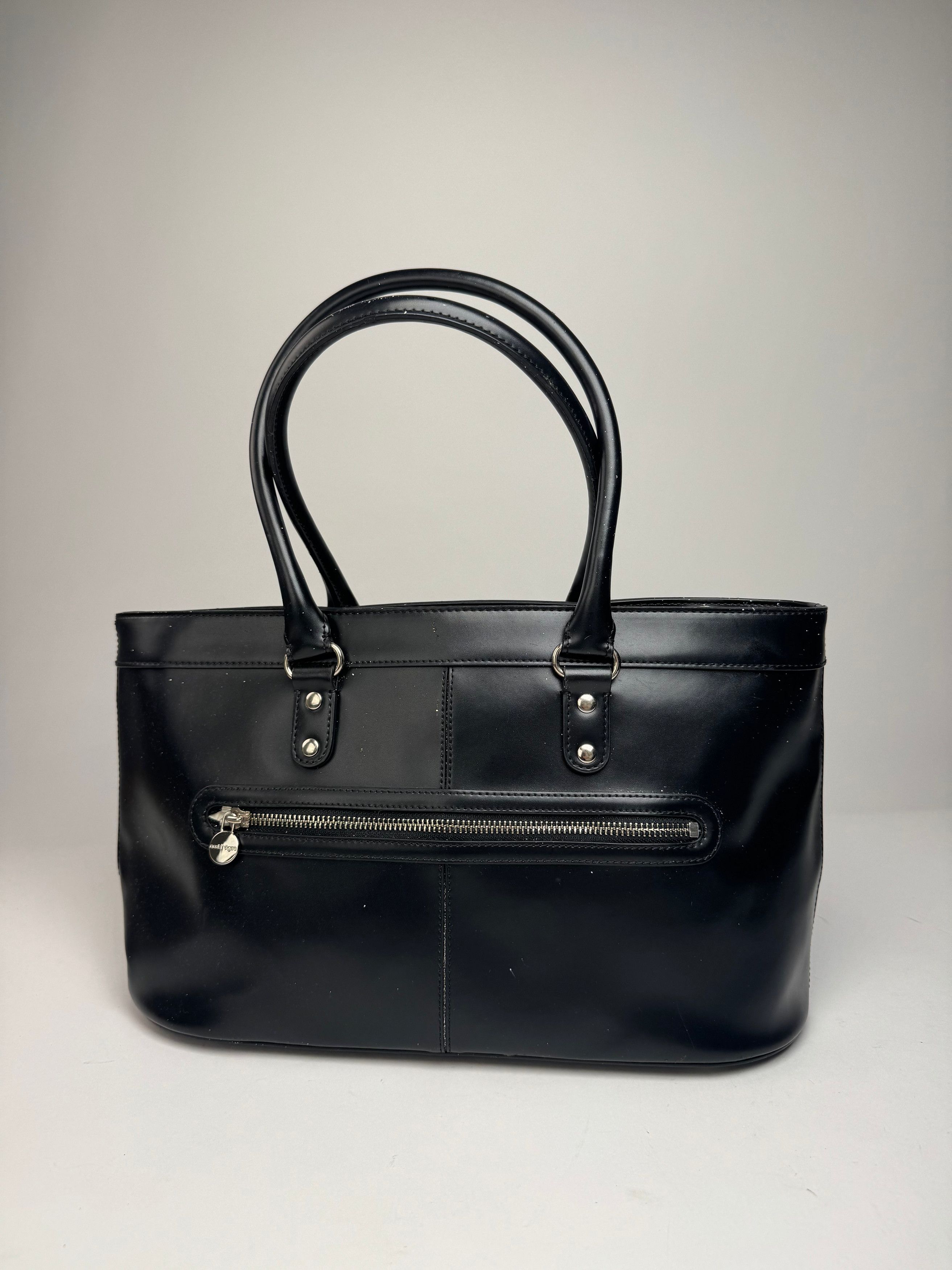 Courreges Vintage Leather Handbag Black Size ONE SIZE - 2 Thumbnail