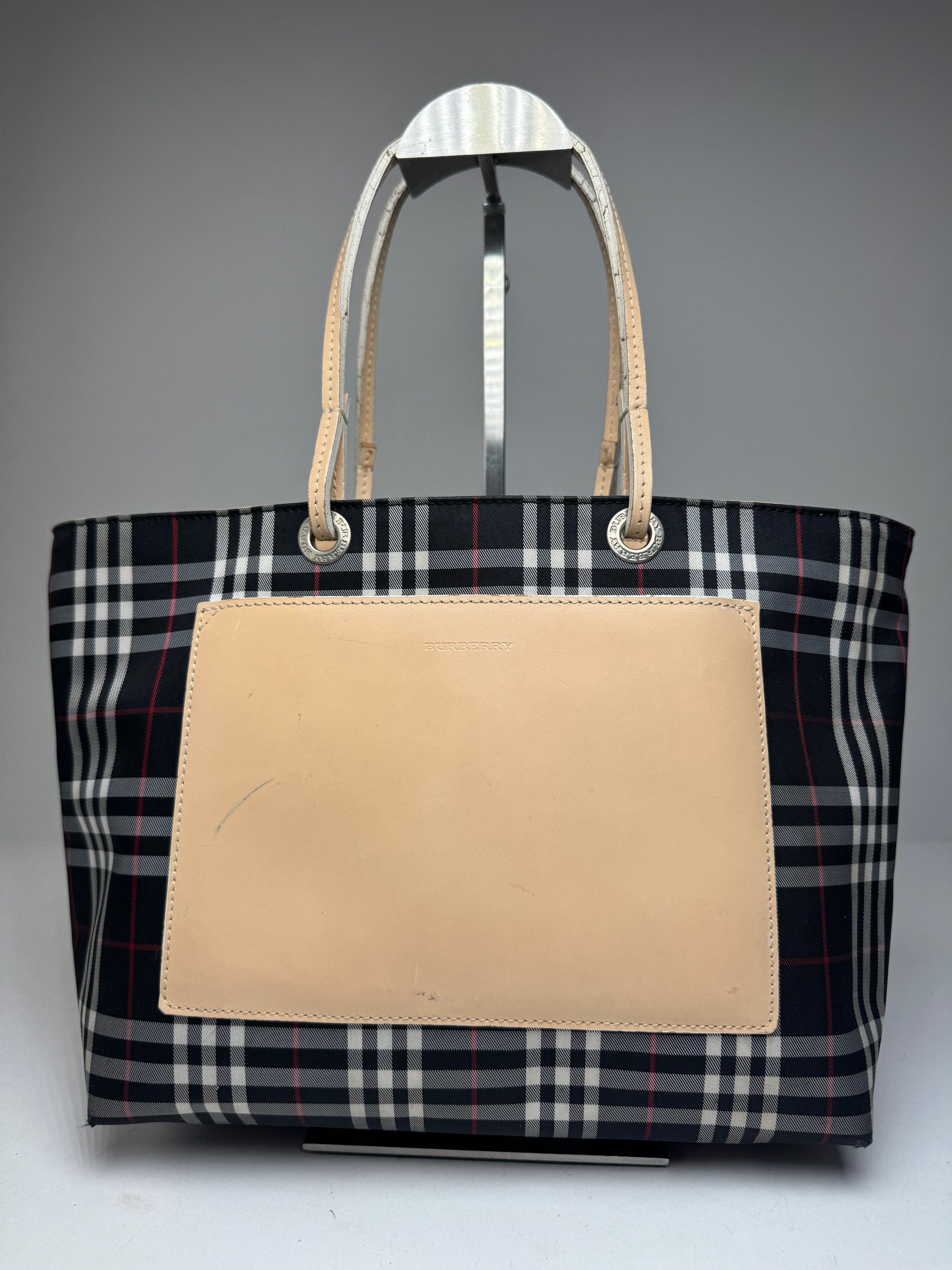 Burberry Vintage Nova Check Tote Bag Beige Black Size ONE SIZE - 14 Thumbnail