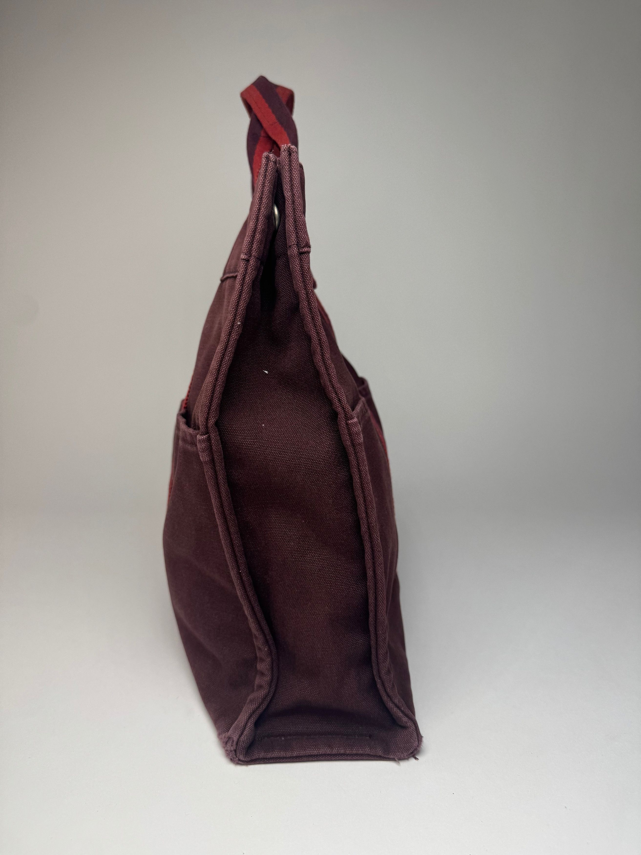 Other Vintage Hermes Canvas Tote Bag Purple Red Size ONE SIZE - 4 Thumbnail