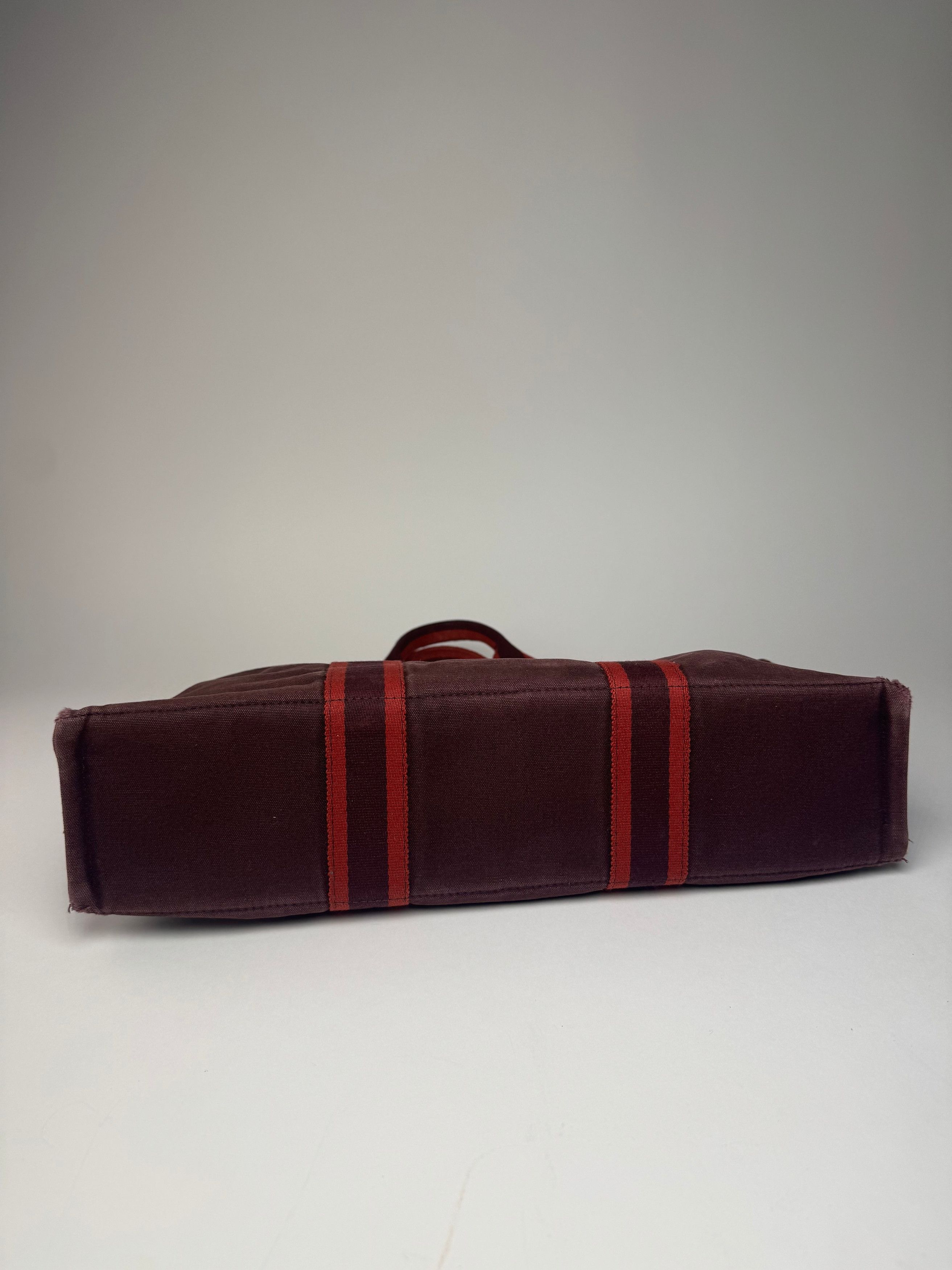 Other Vintage Hermes Canvas Tote Bag Purple Red Size ONE SIZE - 9 Thumbnail