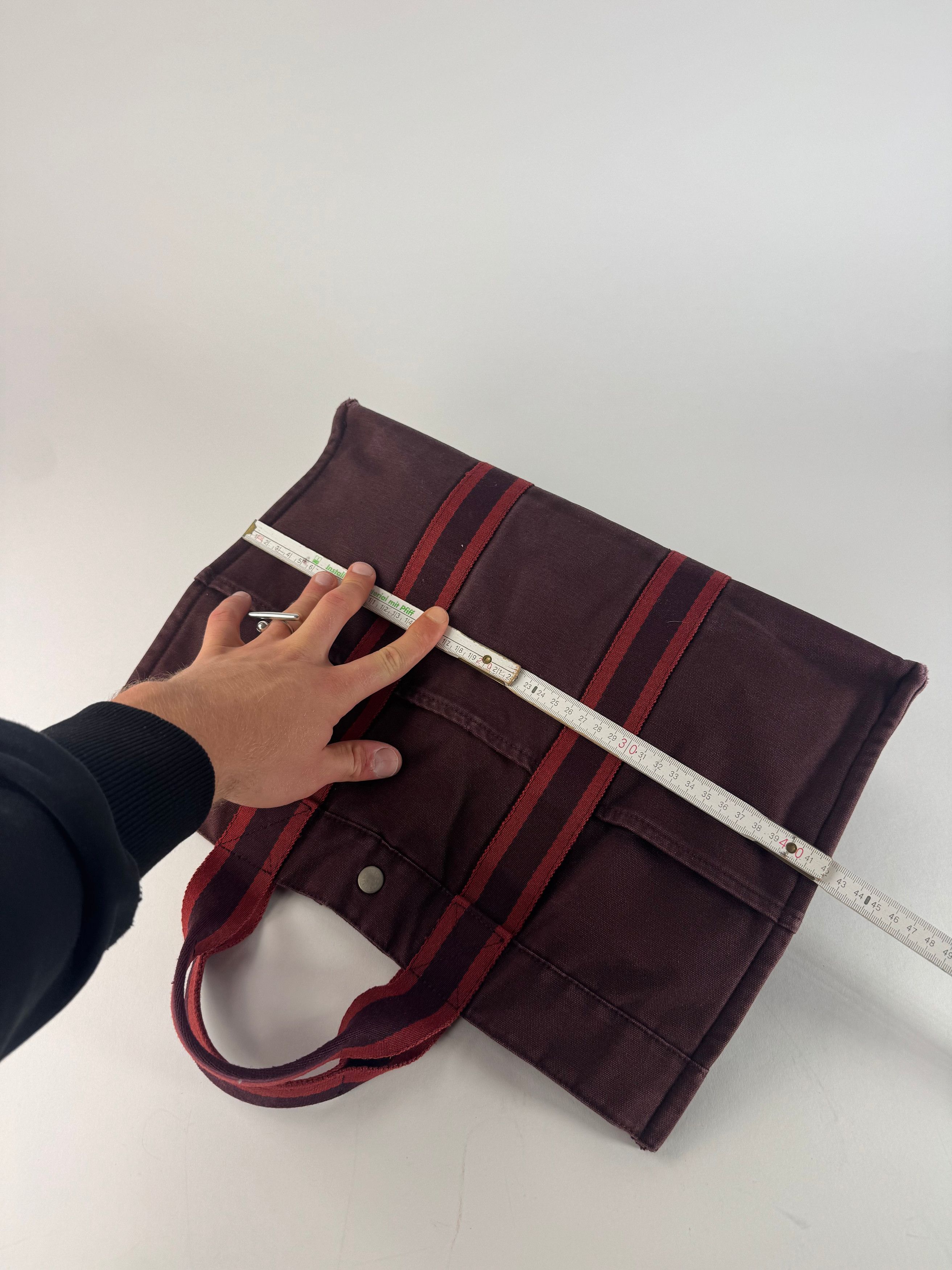 Other Vintage Hermes Canvas Tote Bag Purple Red Size ONE SIZE - 7 Thumbnail