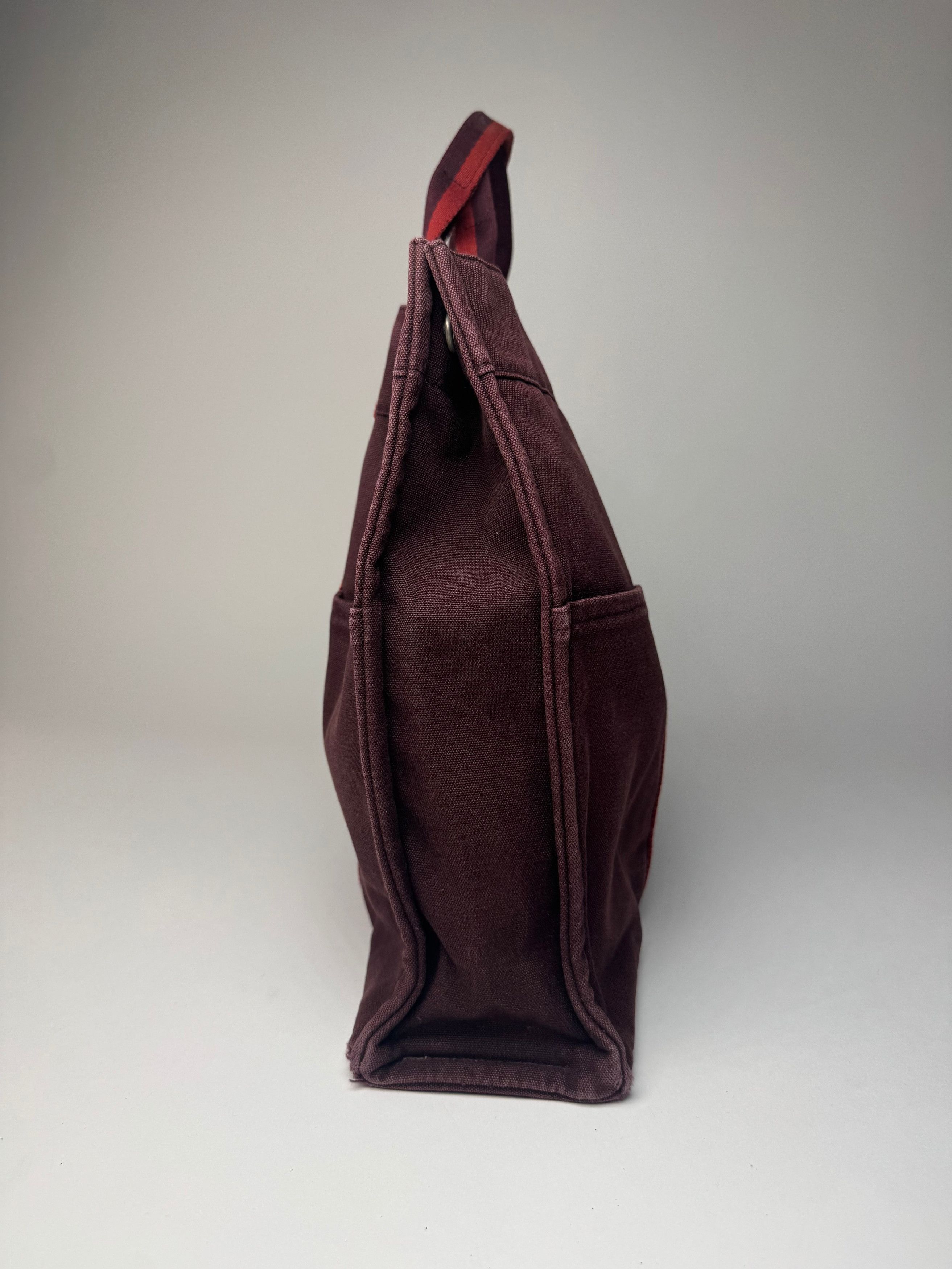 Other Vintage Hermes Canvas Tote Bag Purple Red Size ONE SIZE - 6 Thumbnail