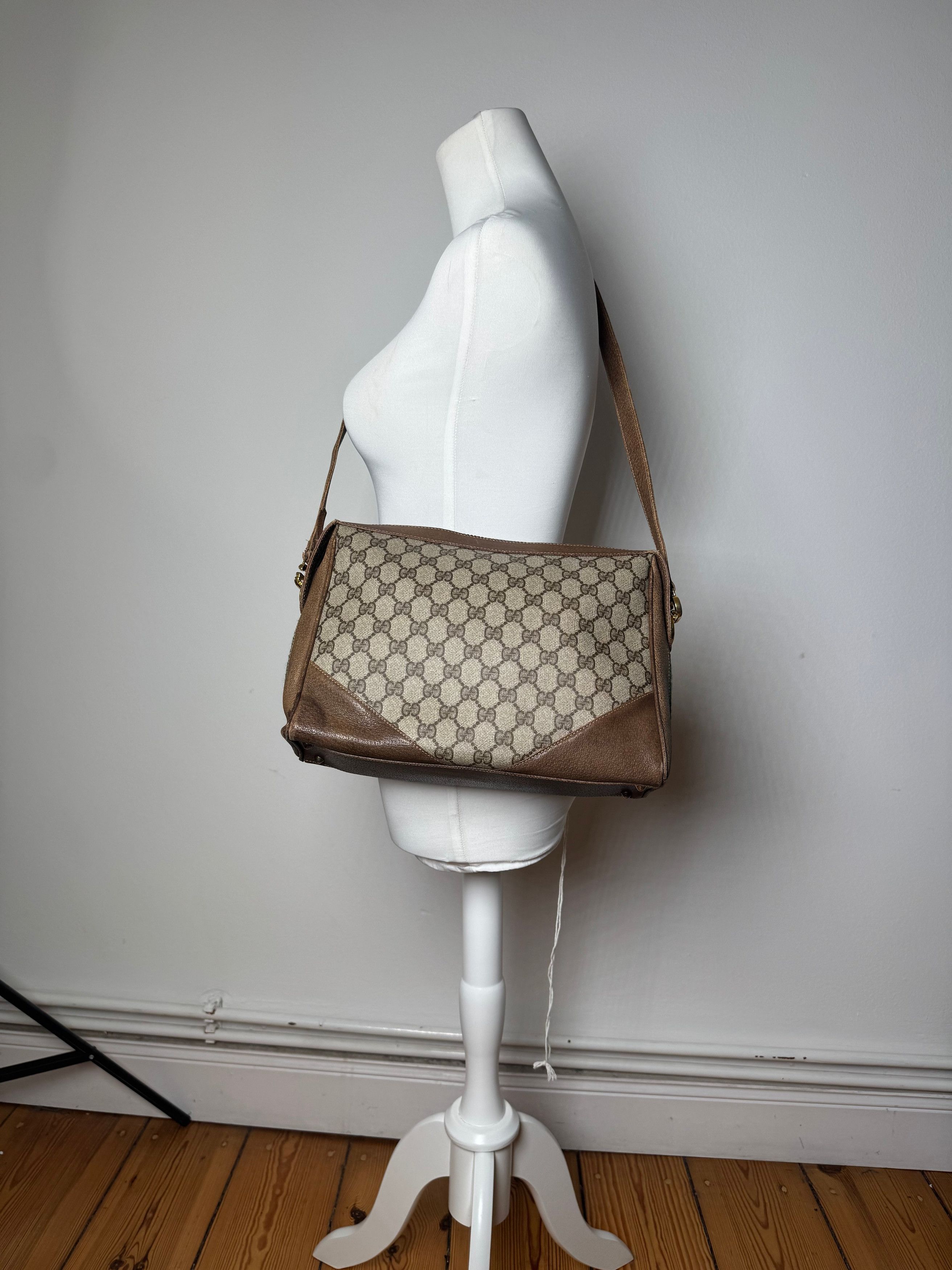 Gucci Vintage Monogram Leather Bag Grey Brown Size ONE SIZE - 6 Thumbnail
