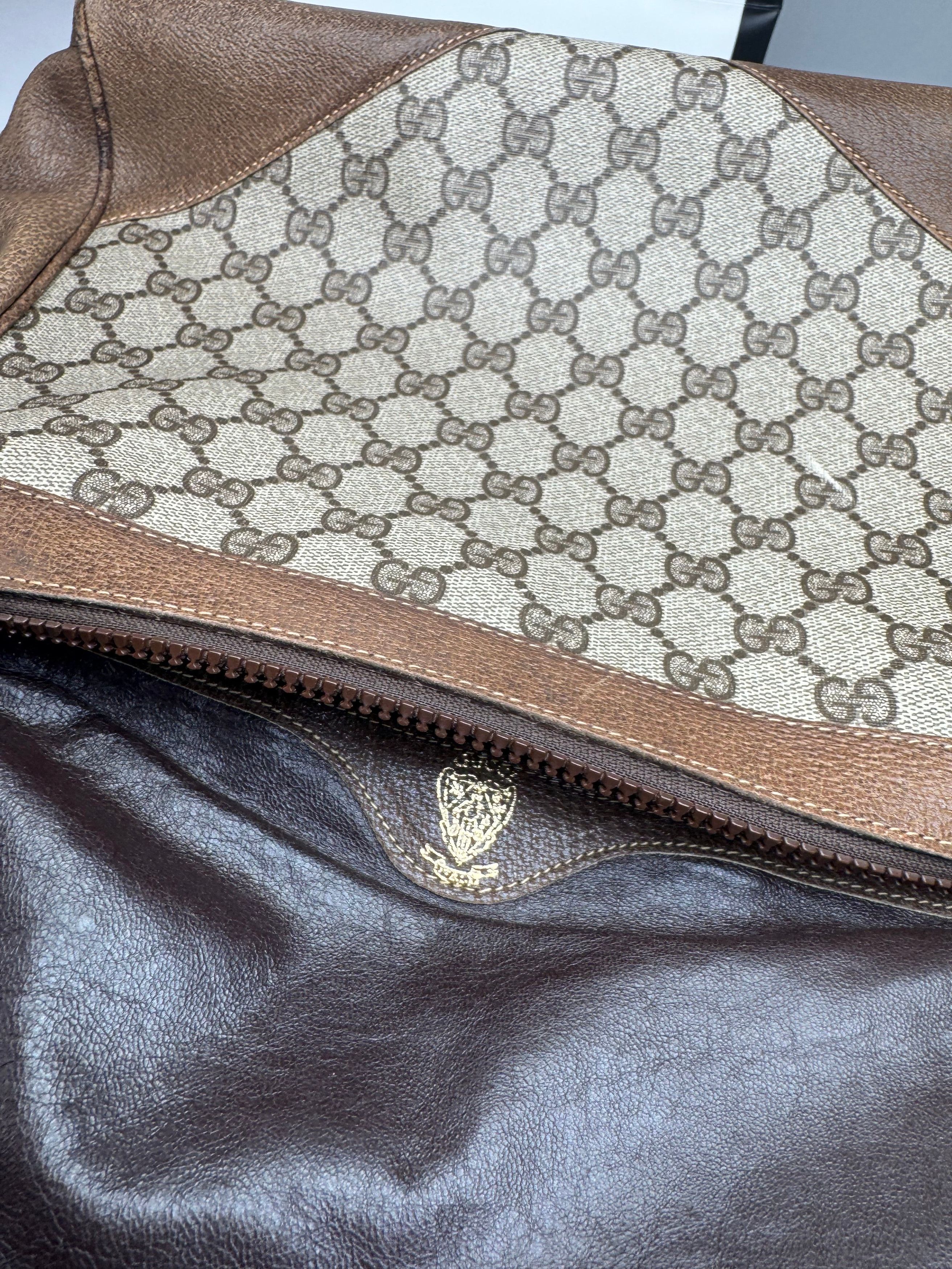 Gucci Vintage Monogram Leather Bag Grey Brown Size ONE SIZE - 4 Thumbnail