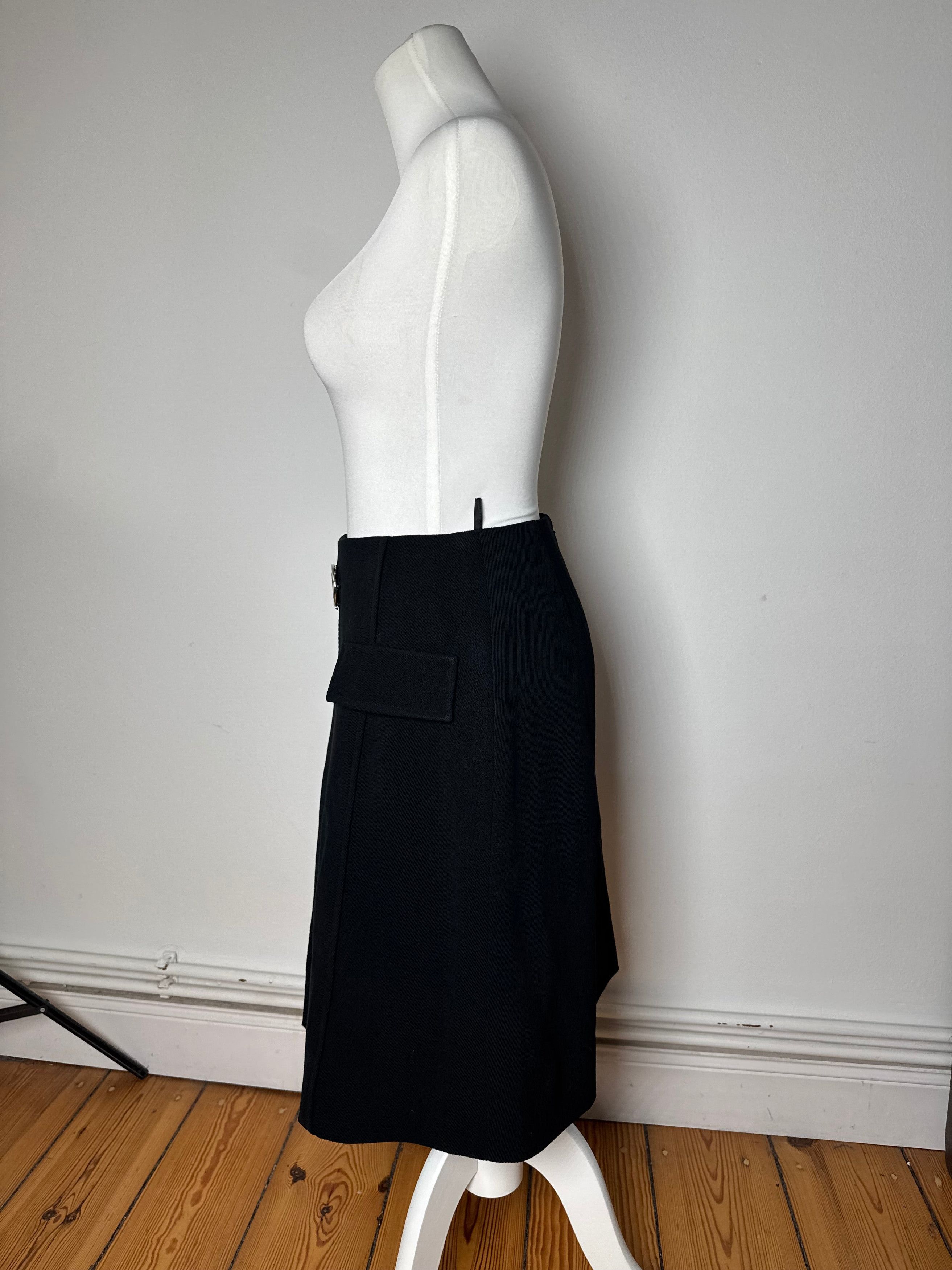 Celine Vintage Paris Skirt Black M Size 27" / US 4 / IT 40 - 2 Thumbnail