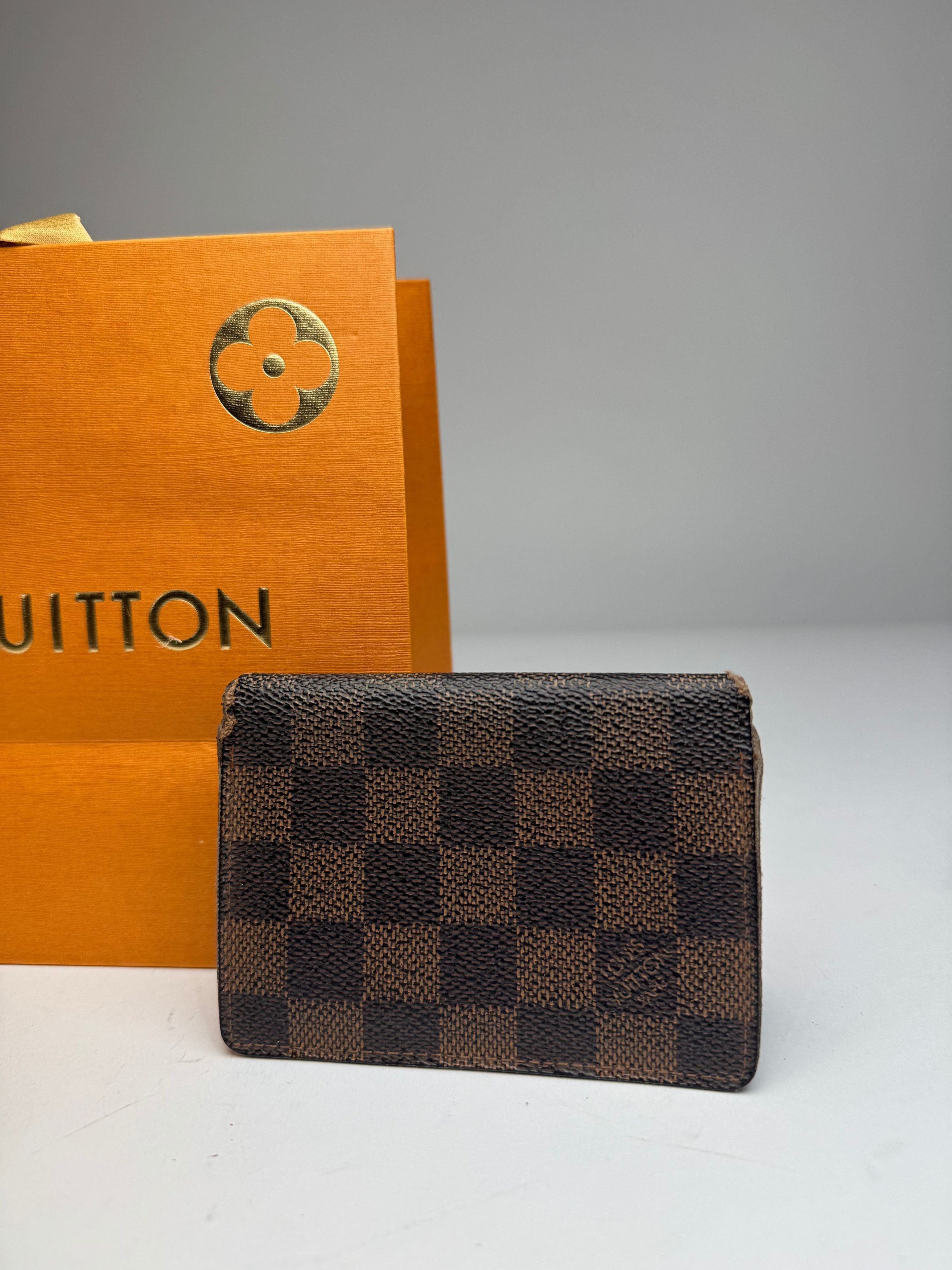 Louis Vuitton Vintage Leather Damier Monogram Card Holder Brown Size ONE SIZE - 3 Thumbnail