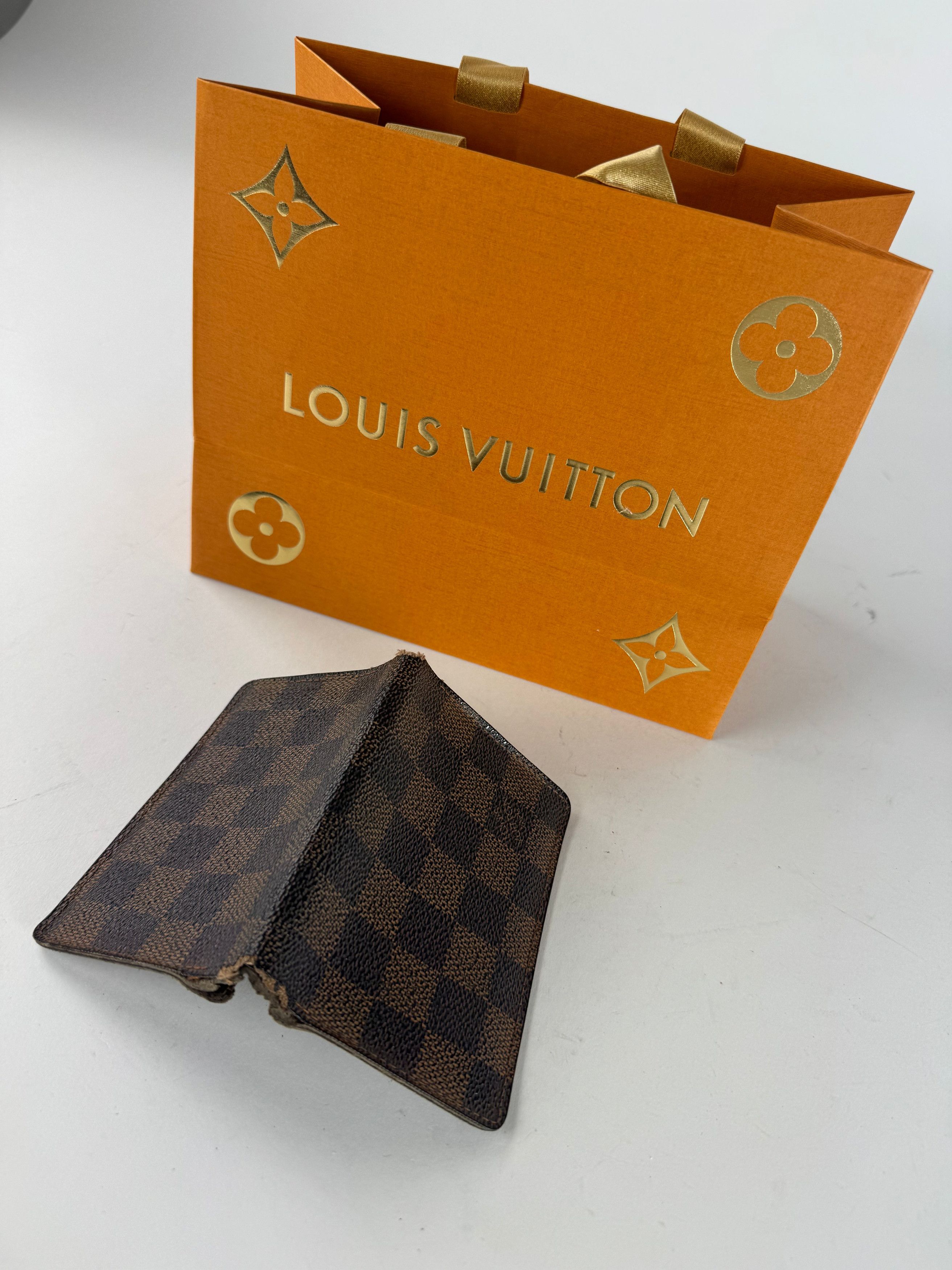 Louis Vuitton Vintage Leather Damier Monogram Card Holder Brown Size ONE SIZE - 7 Thumbnail
