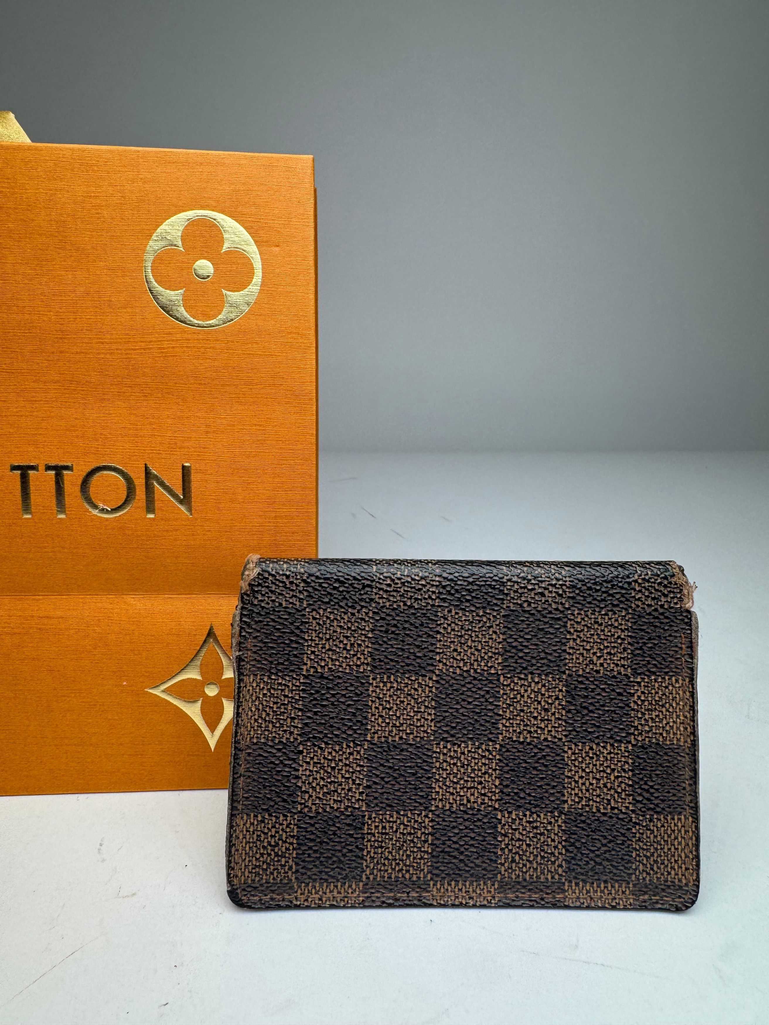 Louis Vuitton Vintage Leather Damier Monogram Card Holder Brown Size ONE SIZE - 5 Thumbnail